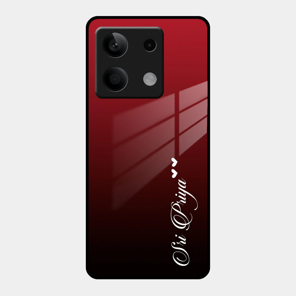Customize Name Gradient Glass Case Cover Red Wine For Poco - ShopOnCliQ