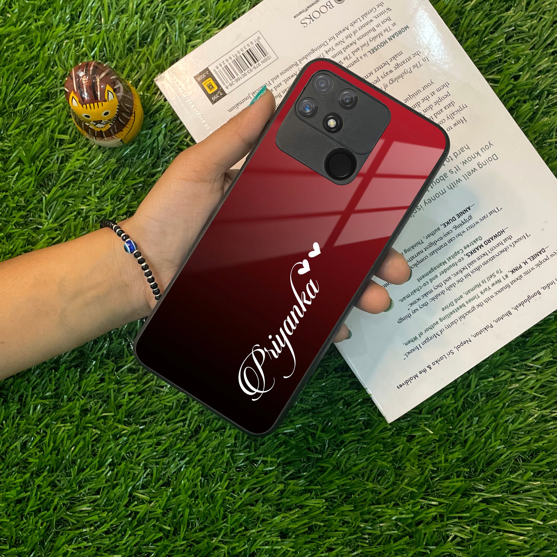 Customize Name Gradient Glass Case Cover Red Wine For Realme/Narzo ShopOnCliQ