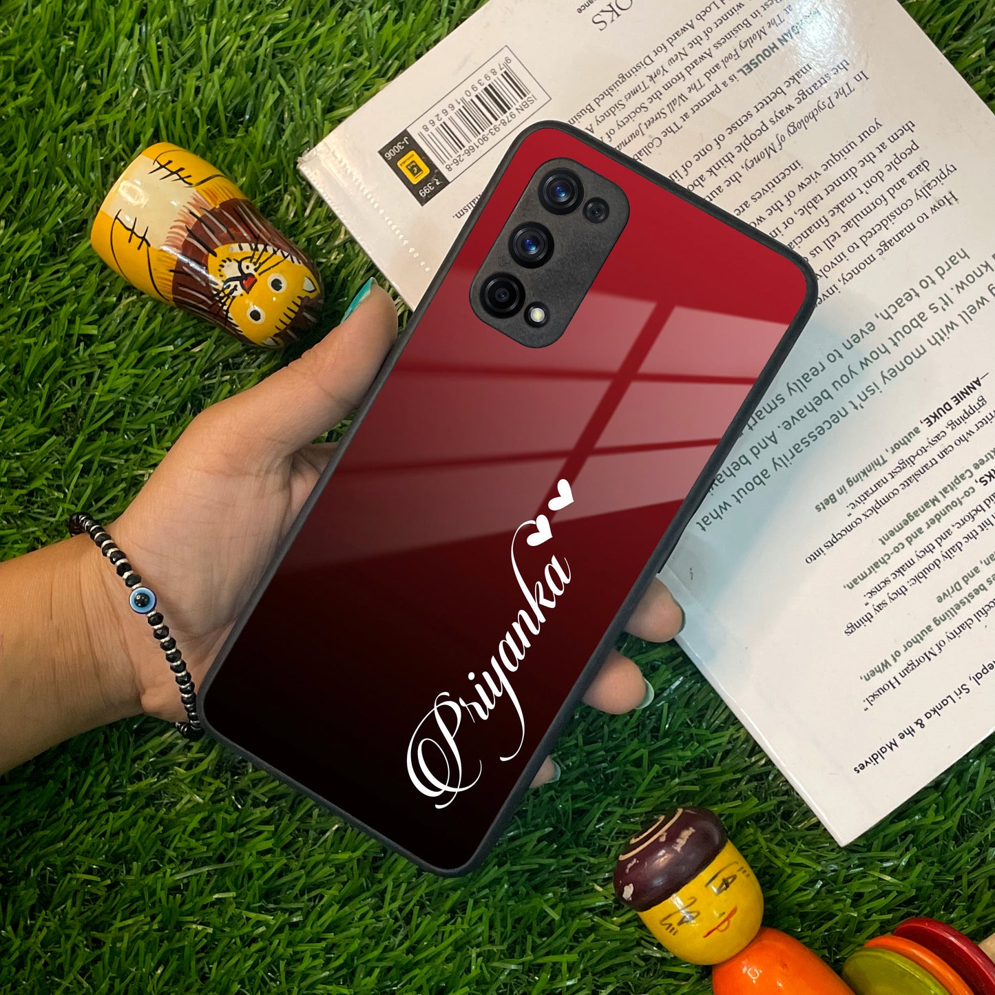 Customize Name Gradient Glass Case Cover Red Wine For Realme/Narzo ShopOnCliQ