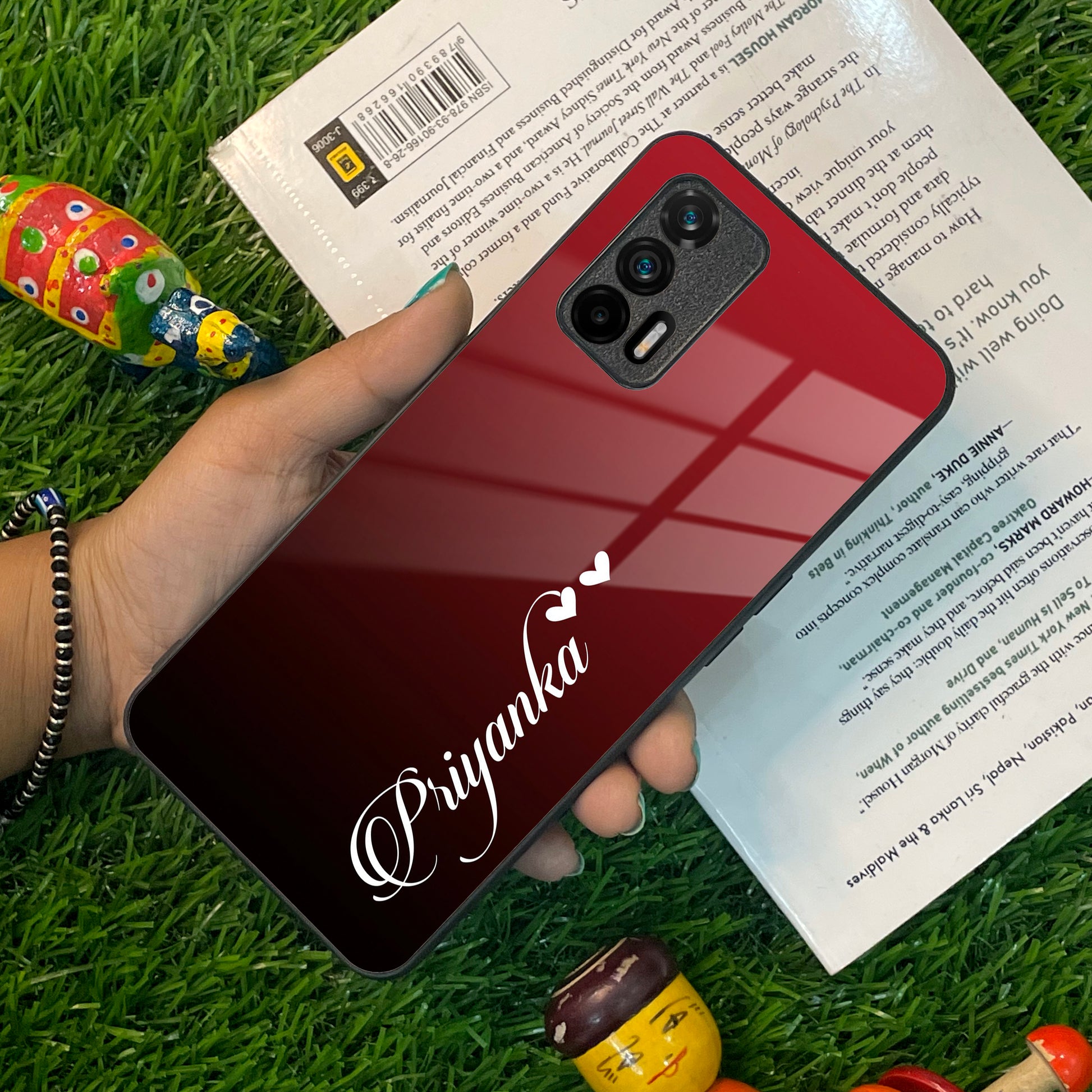 Customize Name Gradient Glass Case Cover Red Wine For Realme/Narzo ShopOnCliQ