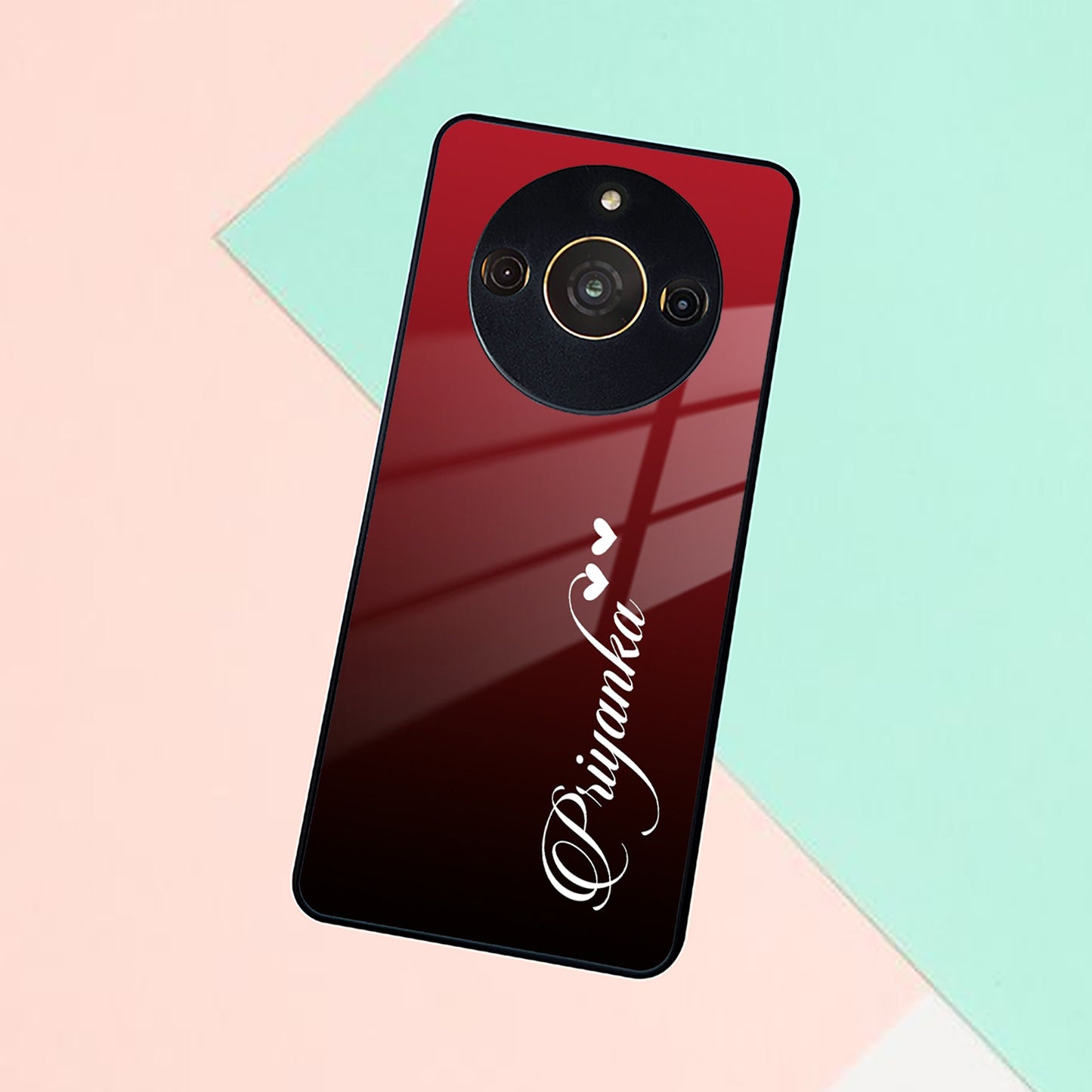 Customize Name Gradient Glass Case Cover Red Wine For Realme/Narzo ShopOnCliQ