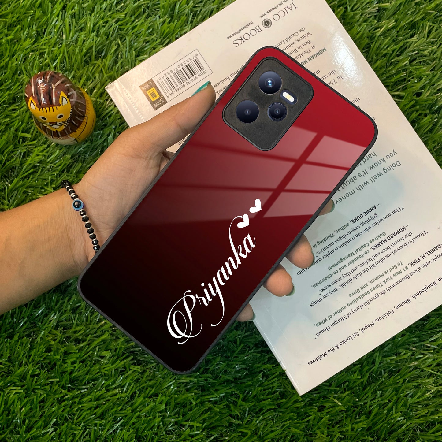 Customize Name Gradient Glass Case Cover Red Wine For Realme/Narzo ShopOnCliQ