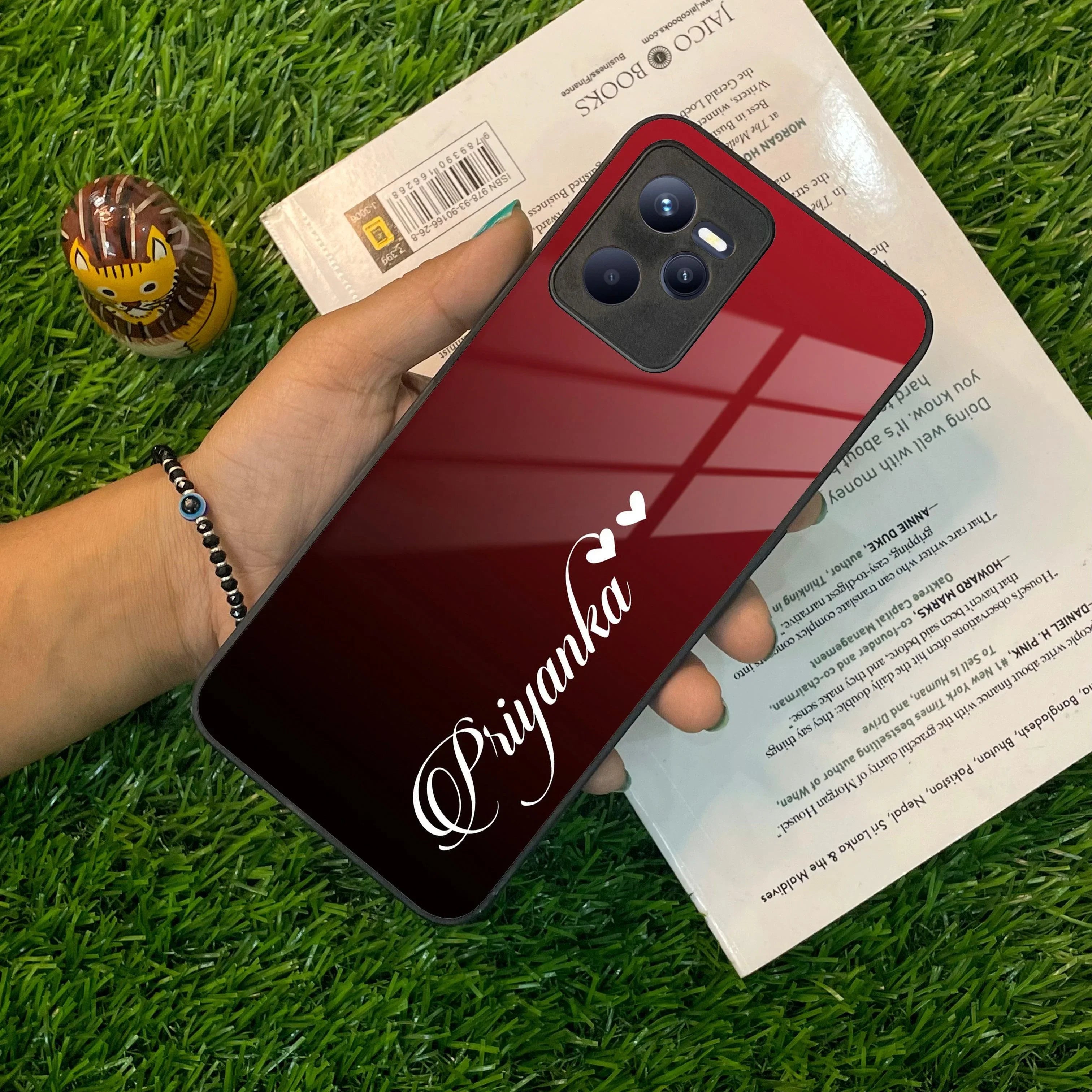 Customize Name Gradient Glass Case Cover Red Wine For Realme/Narzo - ShopOnCliQ