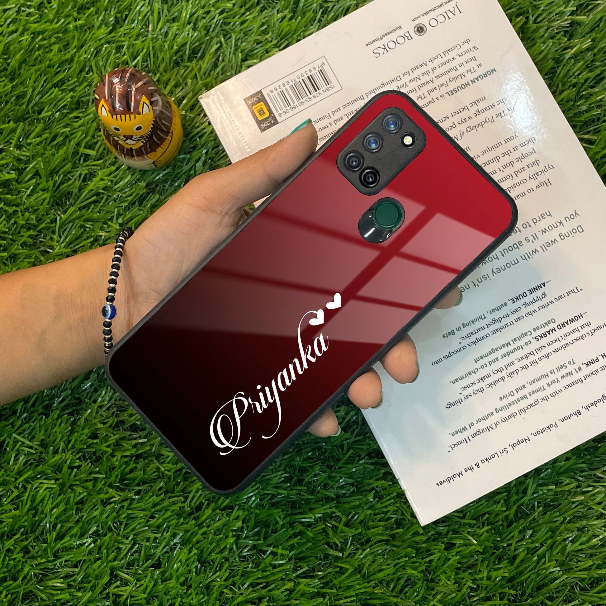 Customize Name Gradient Glass Case Cover Red Wine For Realme/Narzo ShopOnCliQ