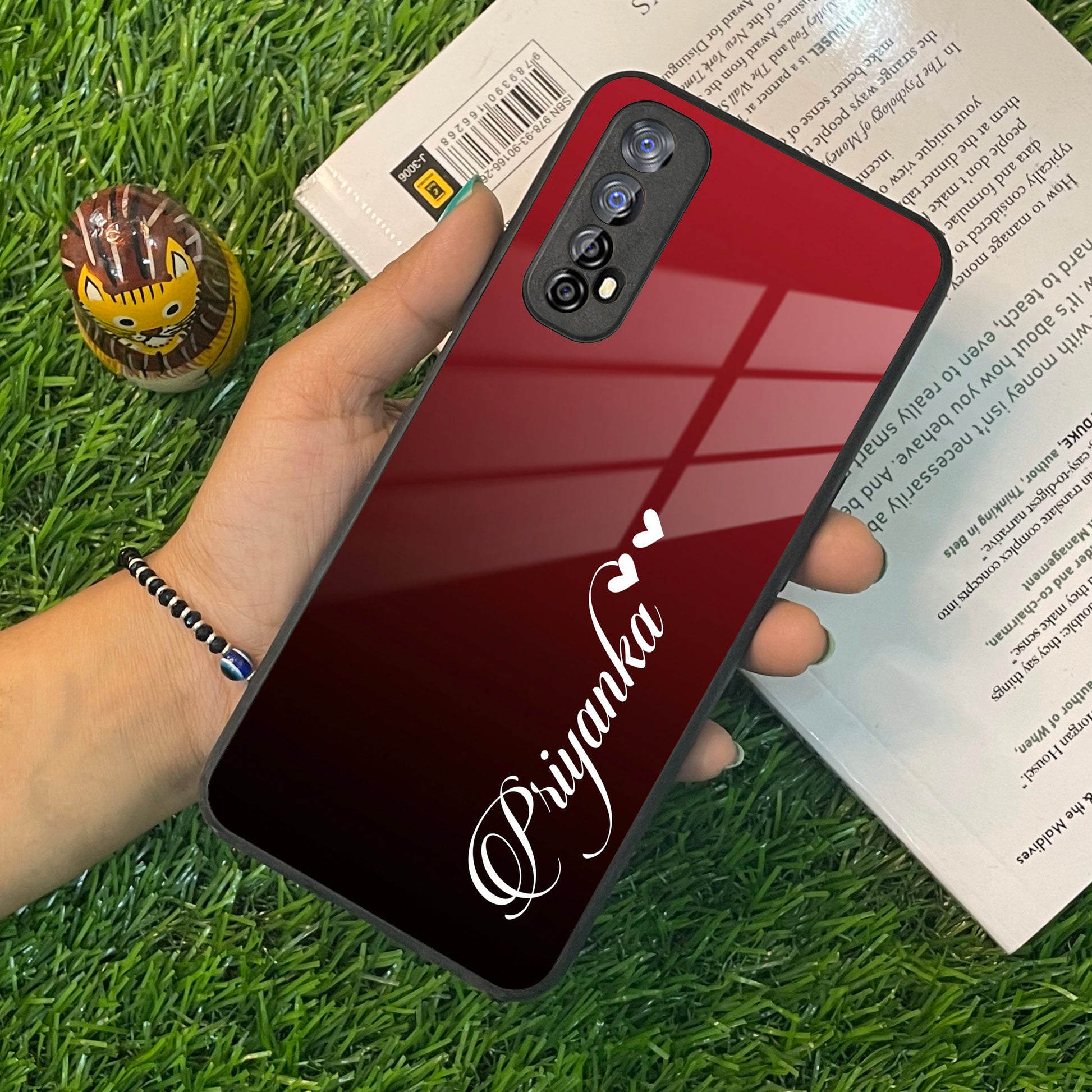 Customize Name Gradient Glass Case Cover Red Wine For Realme/Narzo ShopOnCliQ