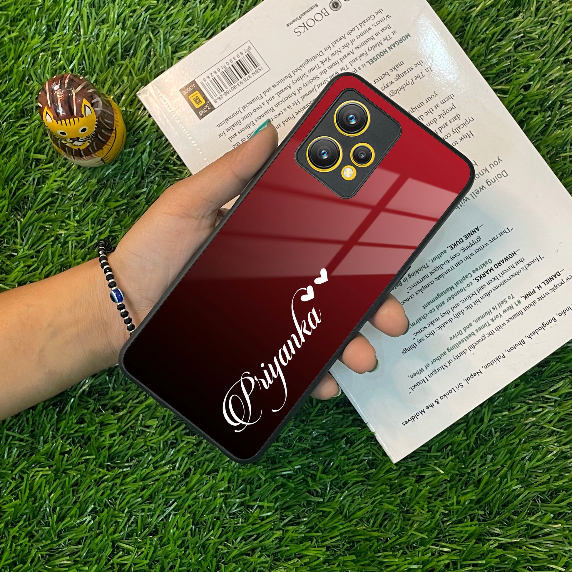 Customize Name Gradient Glass Case Cover Red Wine For Realme/Narzo ShopOnCliQ