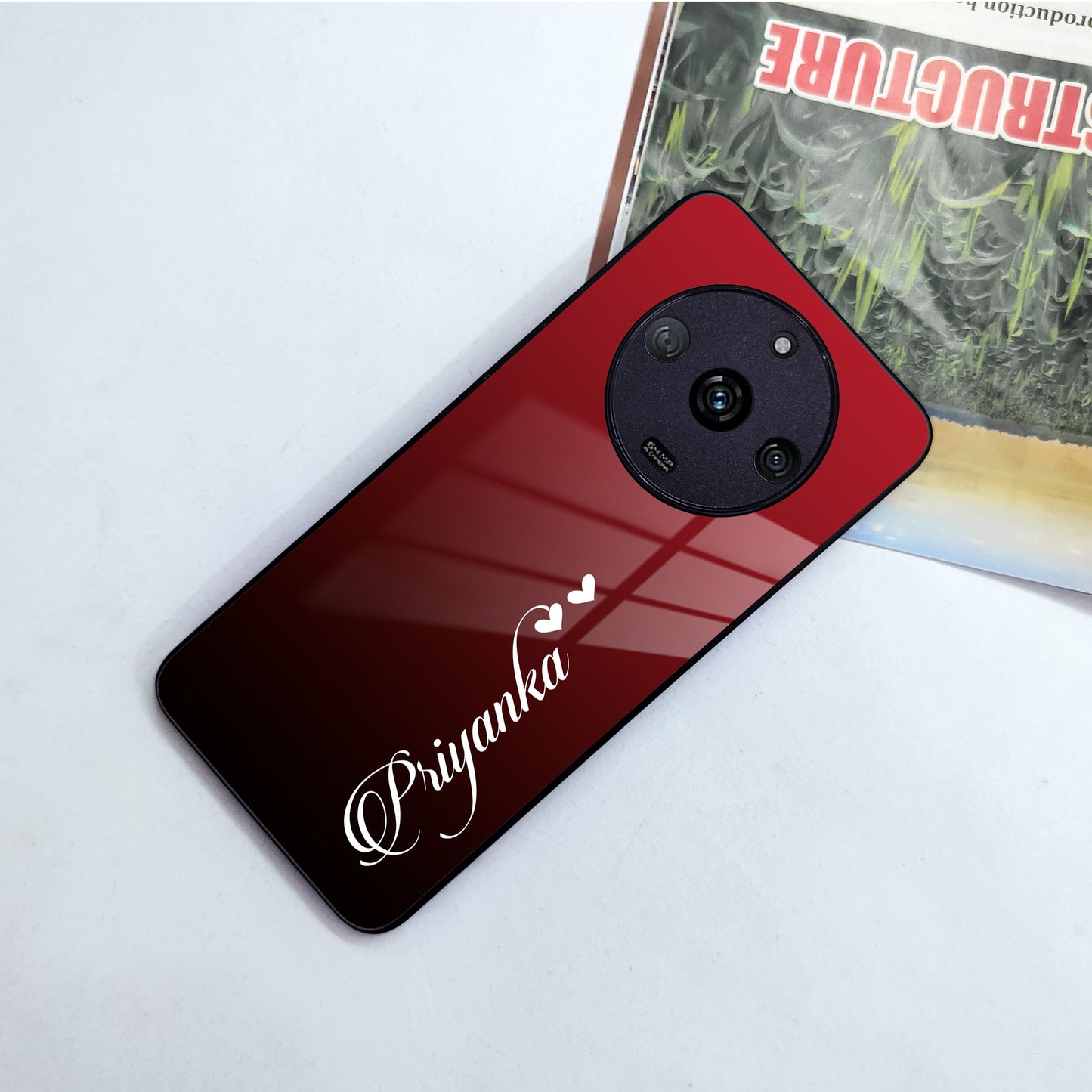 Customize Name Gradient Glass Case Cover Red Wine For Realme/Narzo ShopOnCliQ