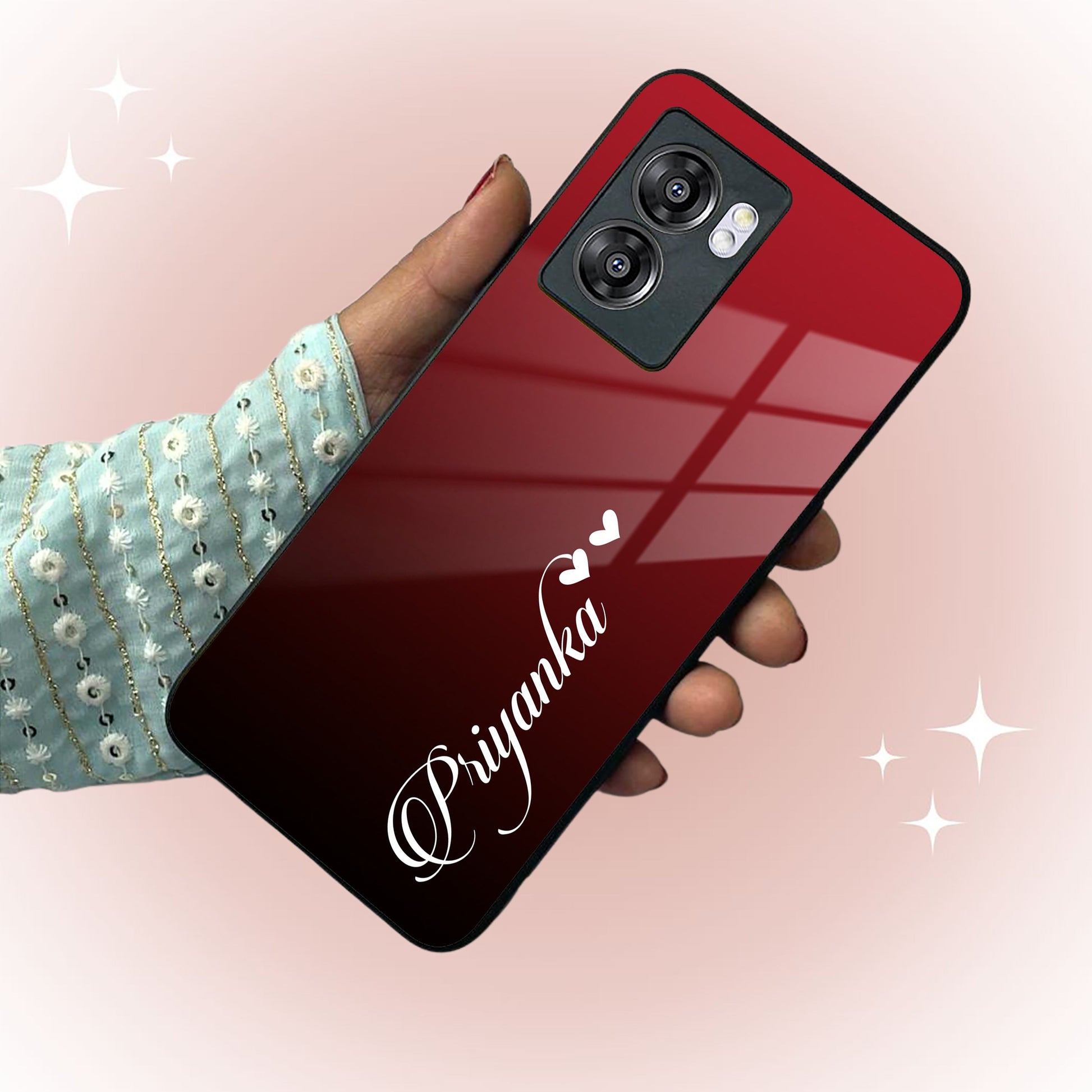 Customize Name Gradient Glass Case Cover Red Wine For Realme/Narzo ShopOnCliQ