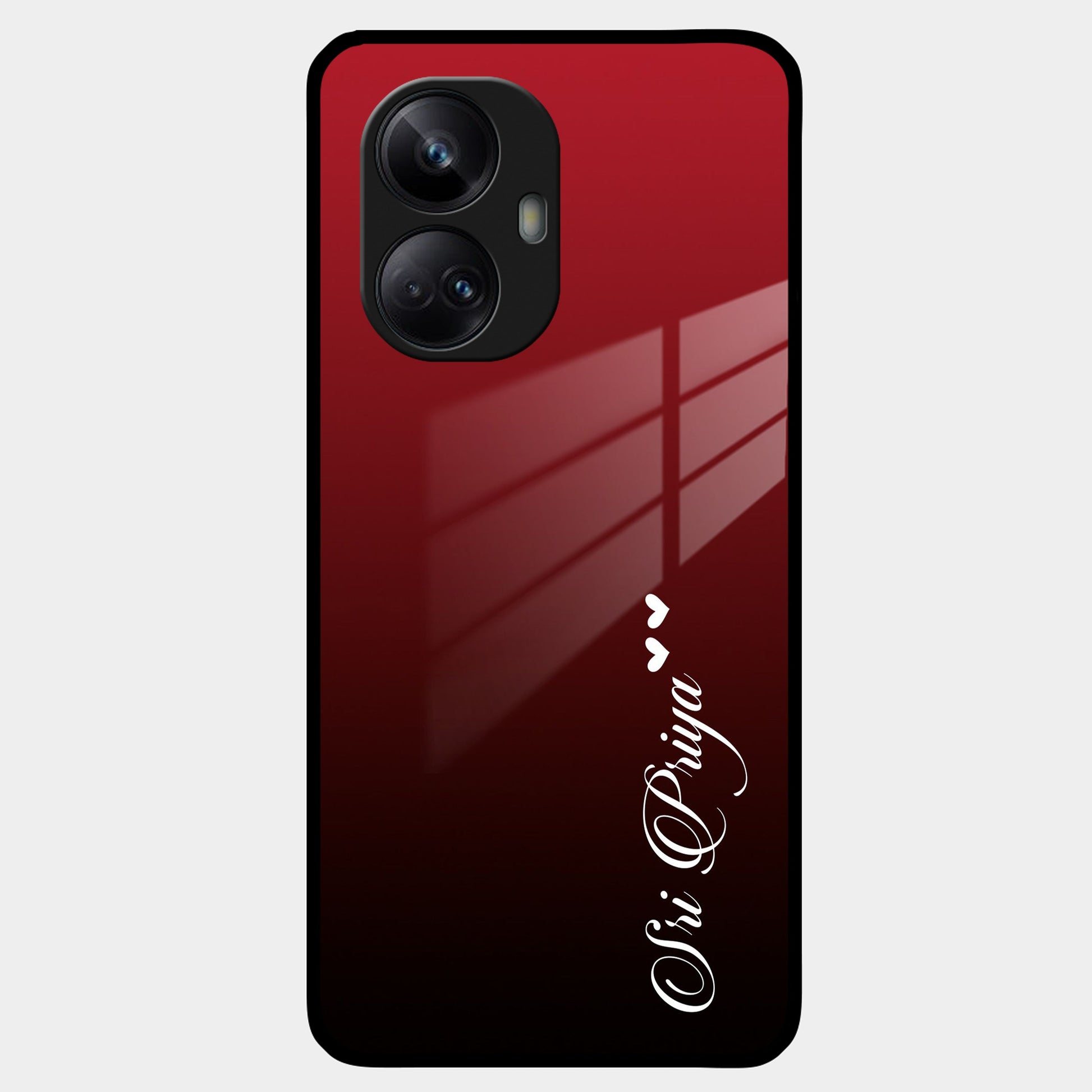 Customize Name Gradient Glass Case Cover Red Wine For Realme/Narzo ShopOnCliQ