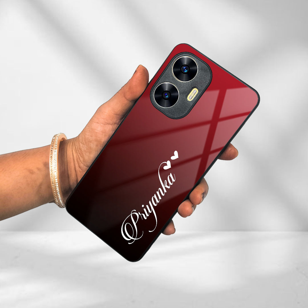 Customize Name Gradient Glass Case Cover Red Wine For Realme/Narzo ShopOnCliQ