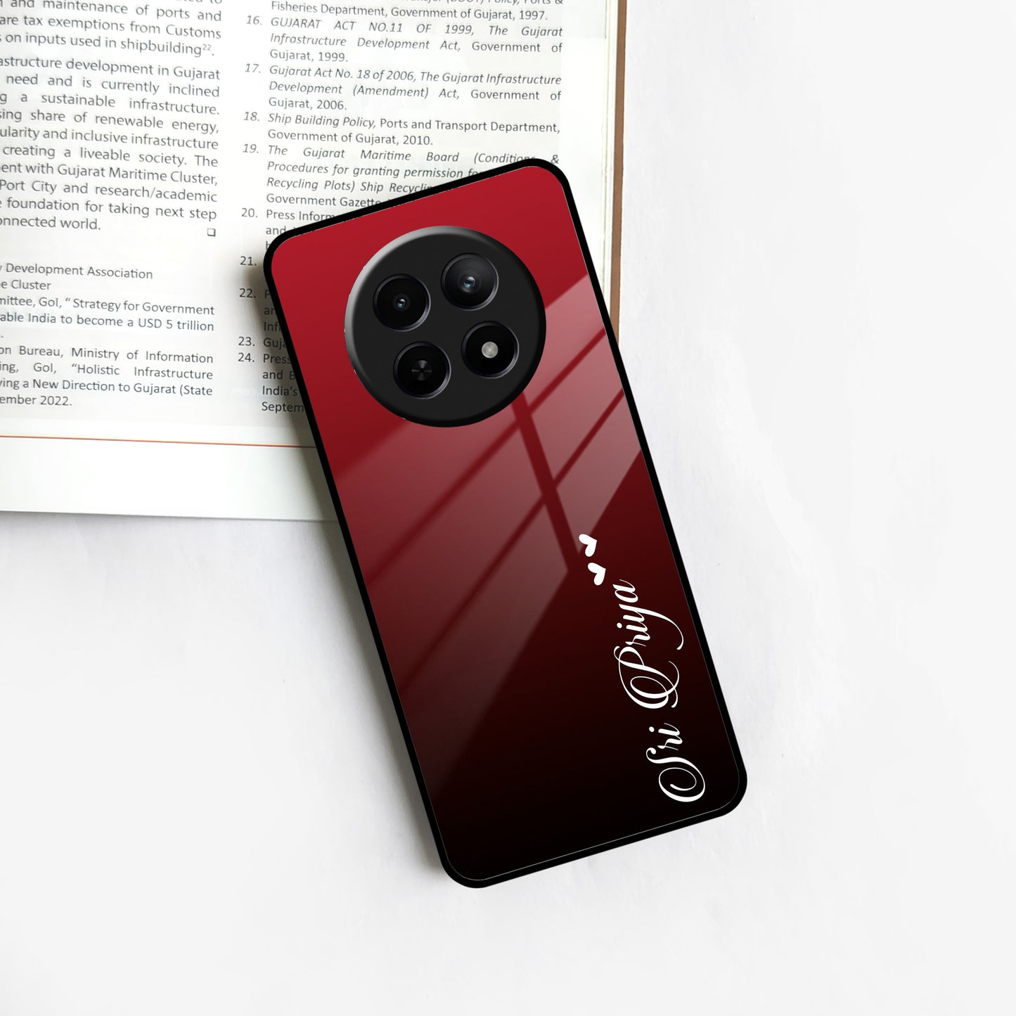 Customize Name Gradient Glass Case Cover Red Wine For Realme/Narzo ShopOnCliQ