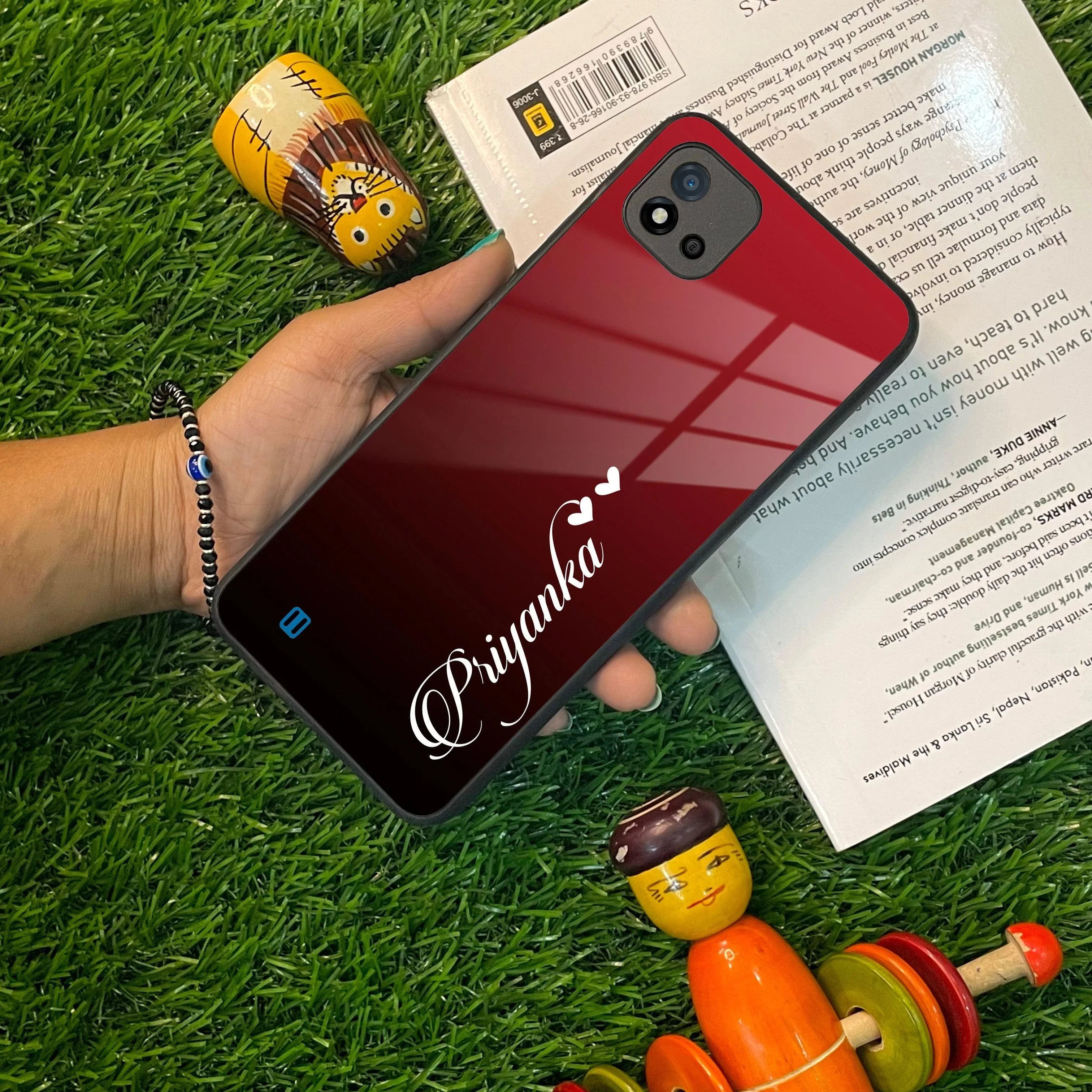 Customize Name Gradient Glass Case Cover Red Wine For Realme/Narzo - ShopOnCliQ