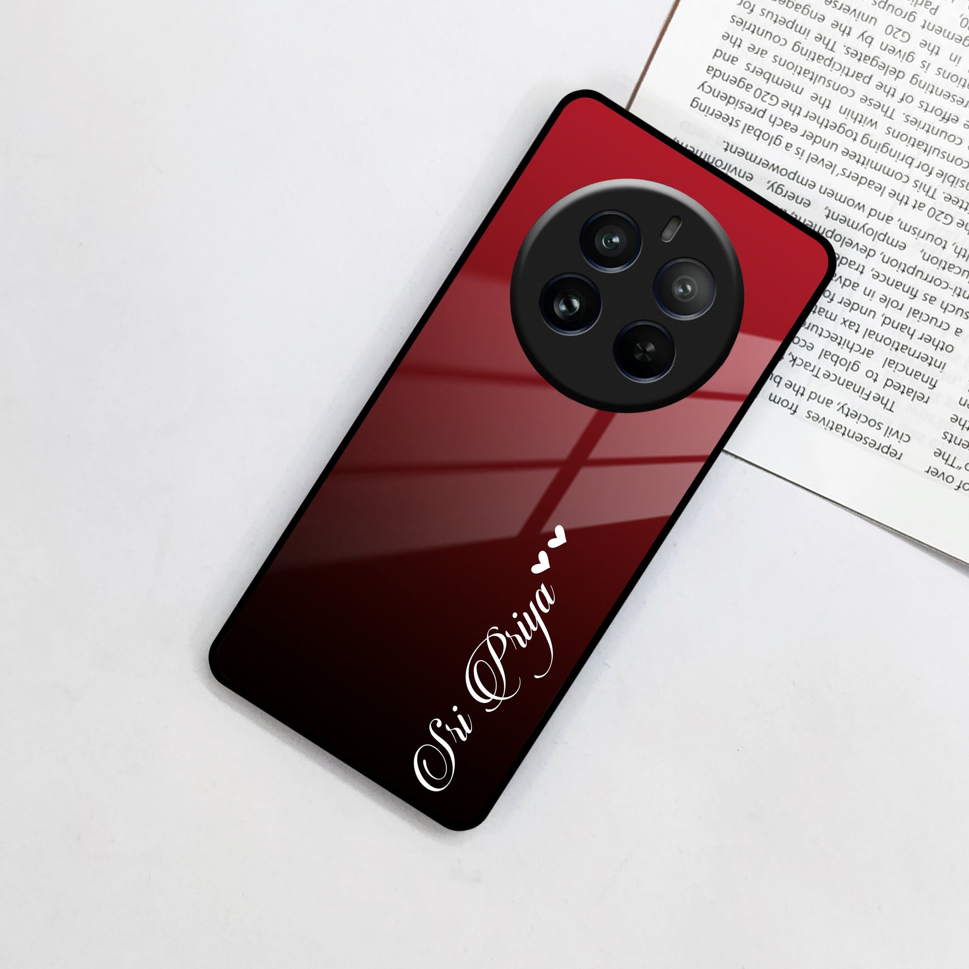 Customize Name Gradient Glass Case Cover Red Wine For Realme/Narzo ShopOnCliQ