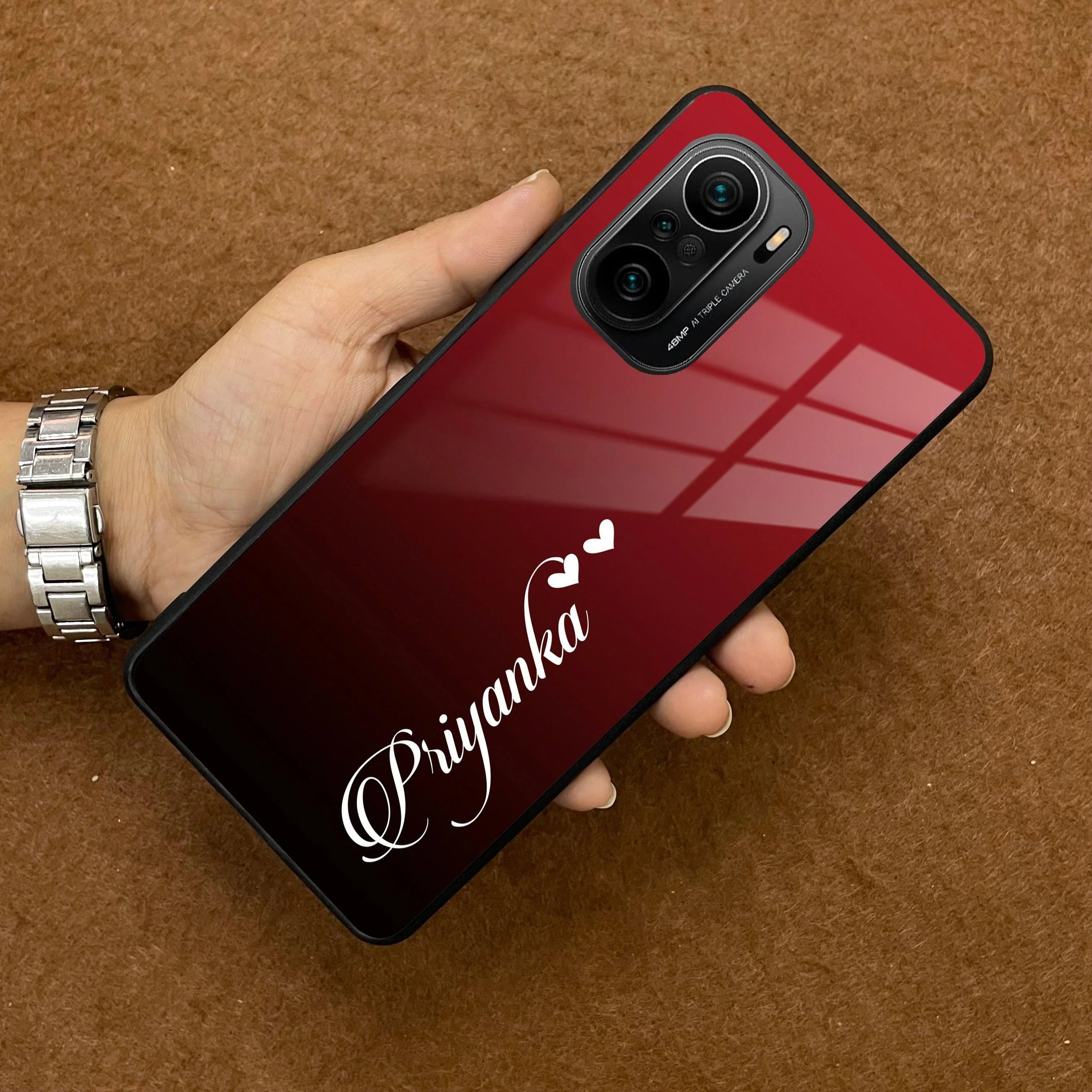 Customize Name Gradient Glass Case Cover Red Wine For Redmi/Xiaomi - ShopOnCliQ