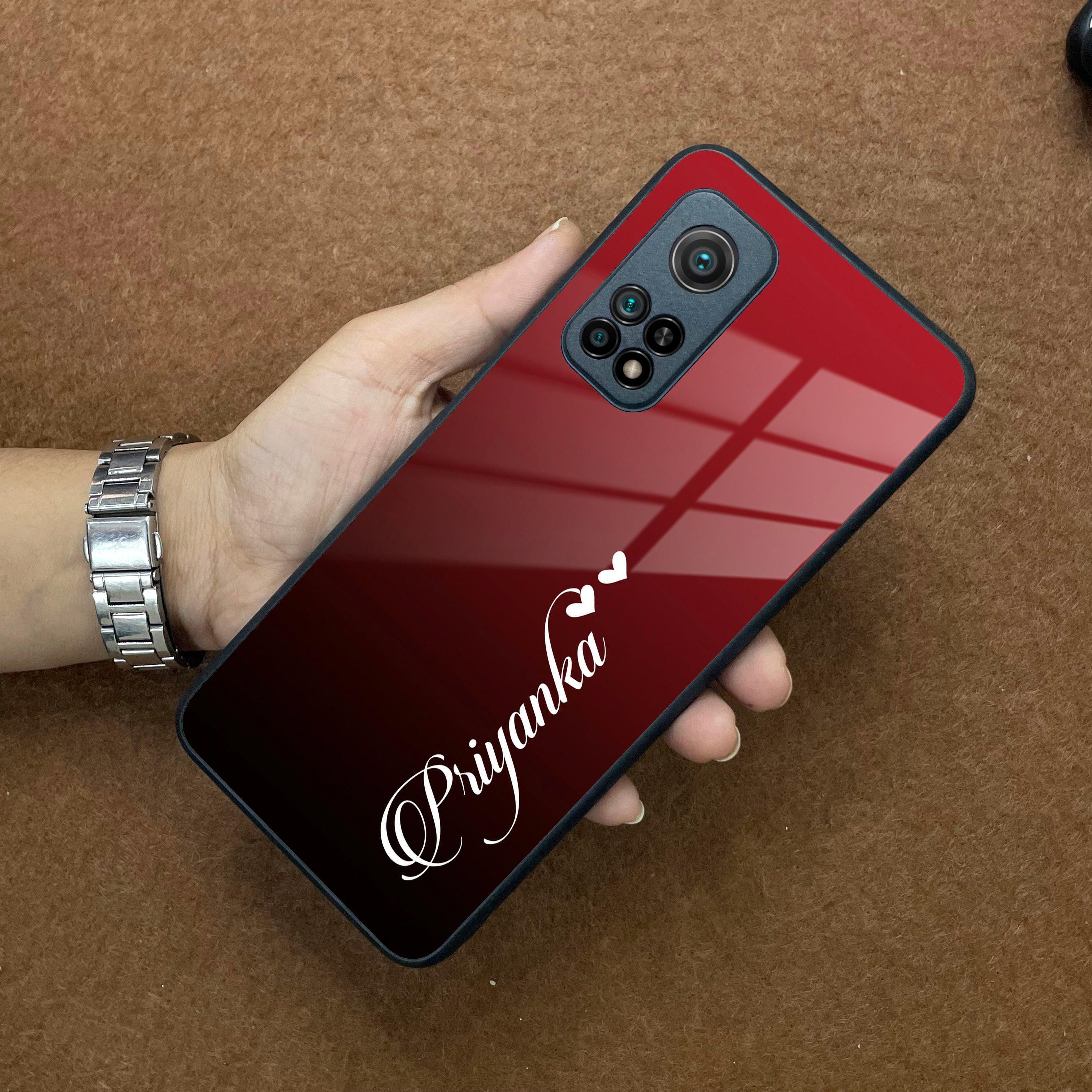 Customize Name Gradient Glass Case Cover Red Wine For Redmi/Xiaomi - ShopOnCliQ