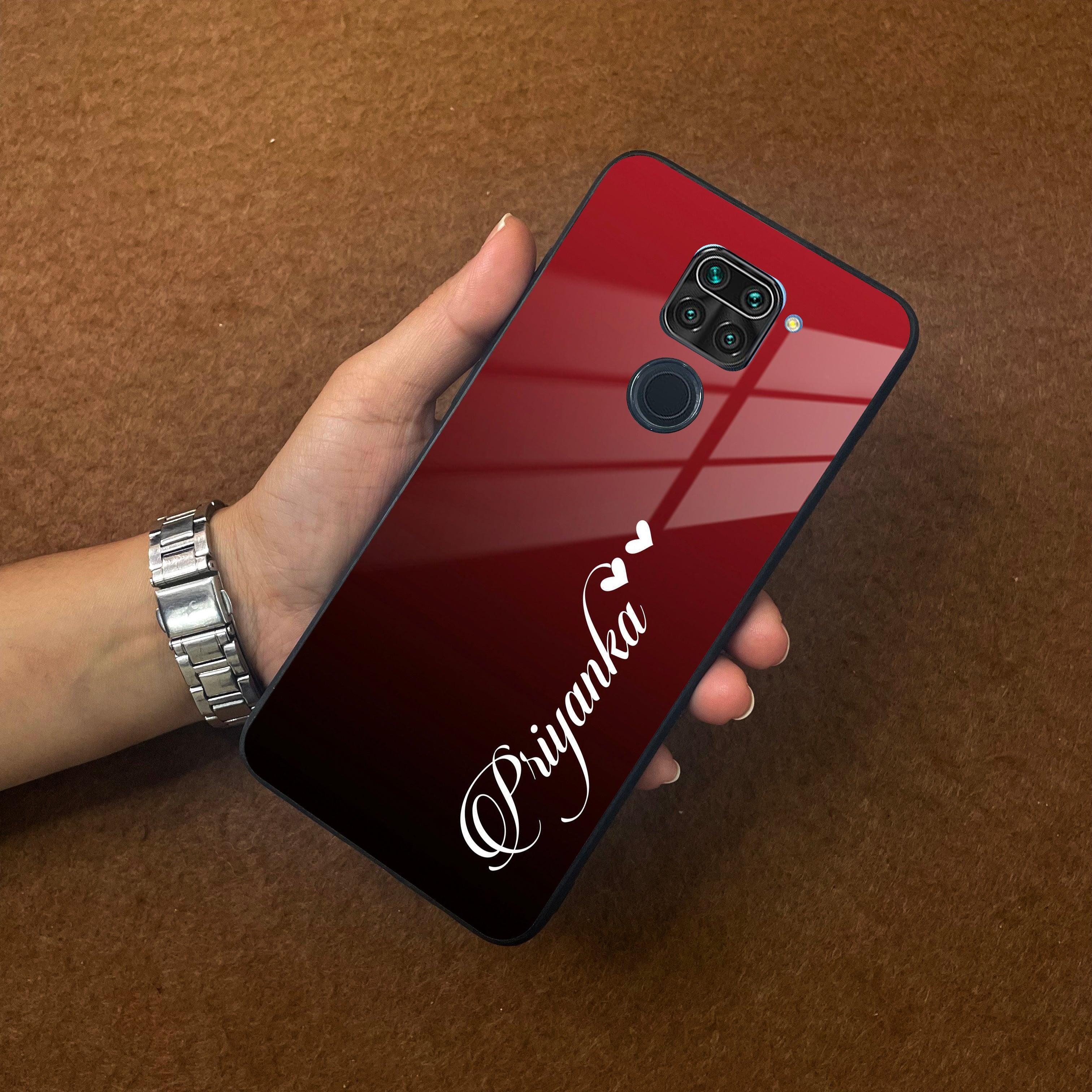Customize Name Gradient Glass Case Cover Red Wine For Redmi/Xiaomi - ShopOnCliQ
