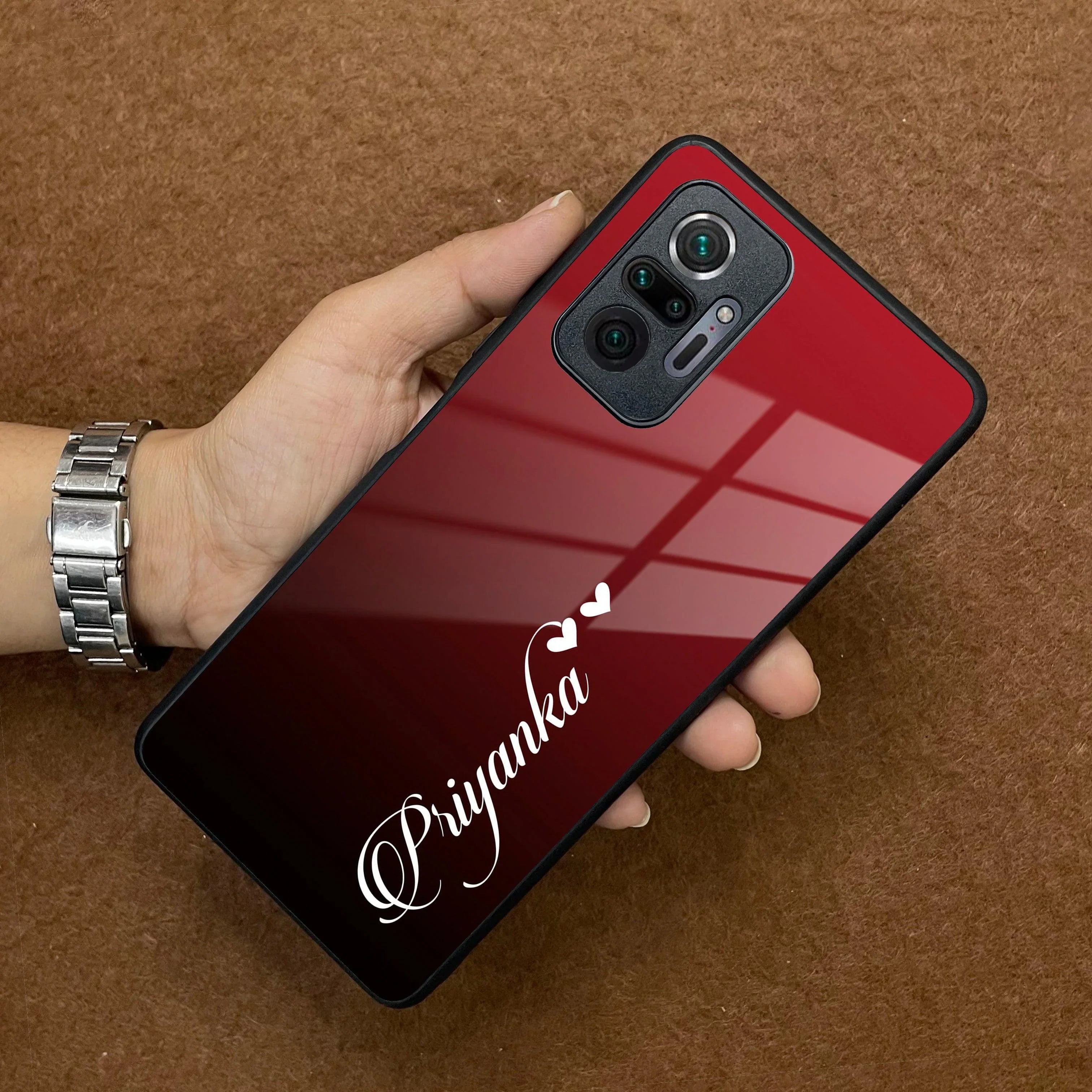 Customize Name Gradient Glass Case Cover Red Wine For Redmi/Xiaomi - ShopOnCliQ
