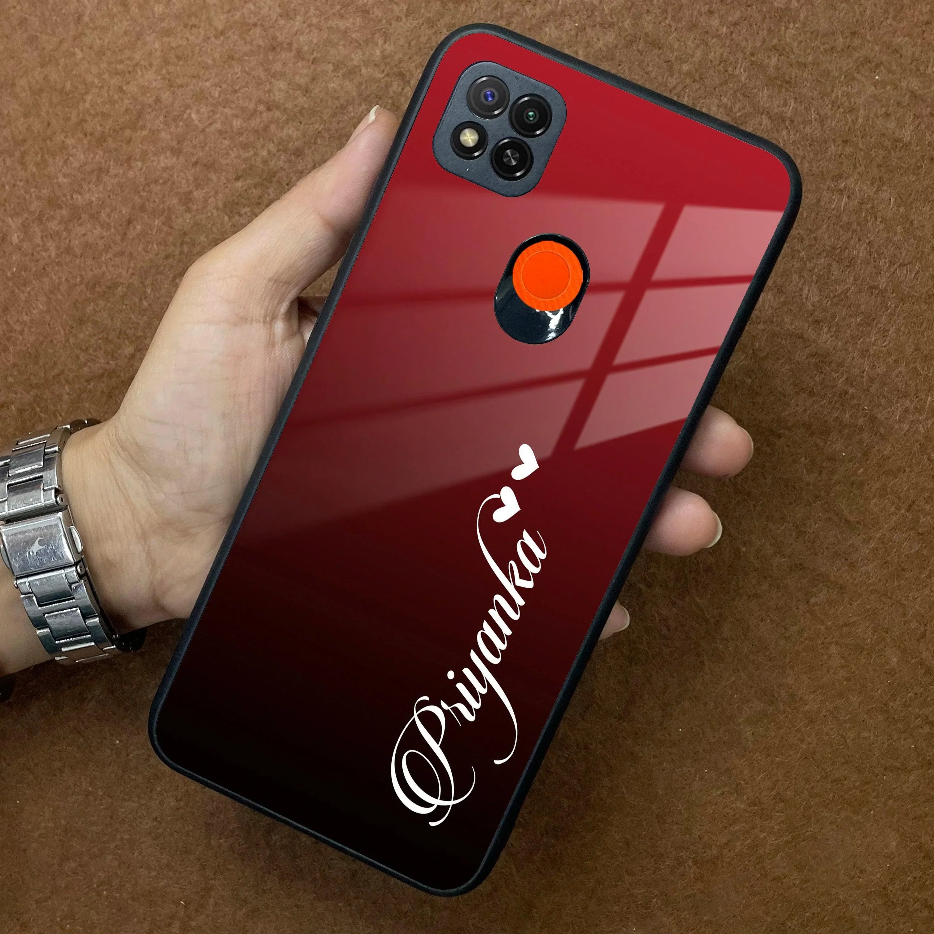 Customize Name Gradient Glass Case Cover Red Wine For Redmi/Xiaomi - ShopOnCliQ