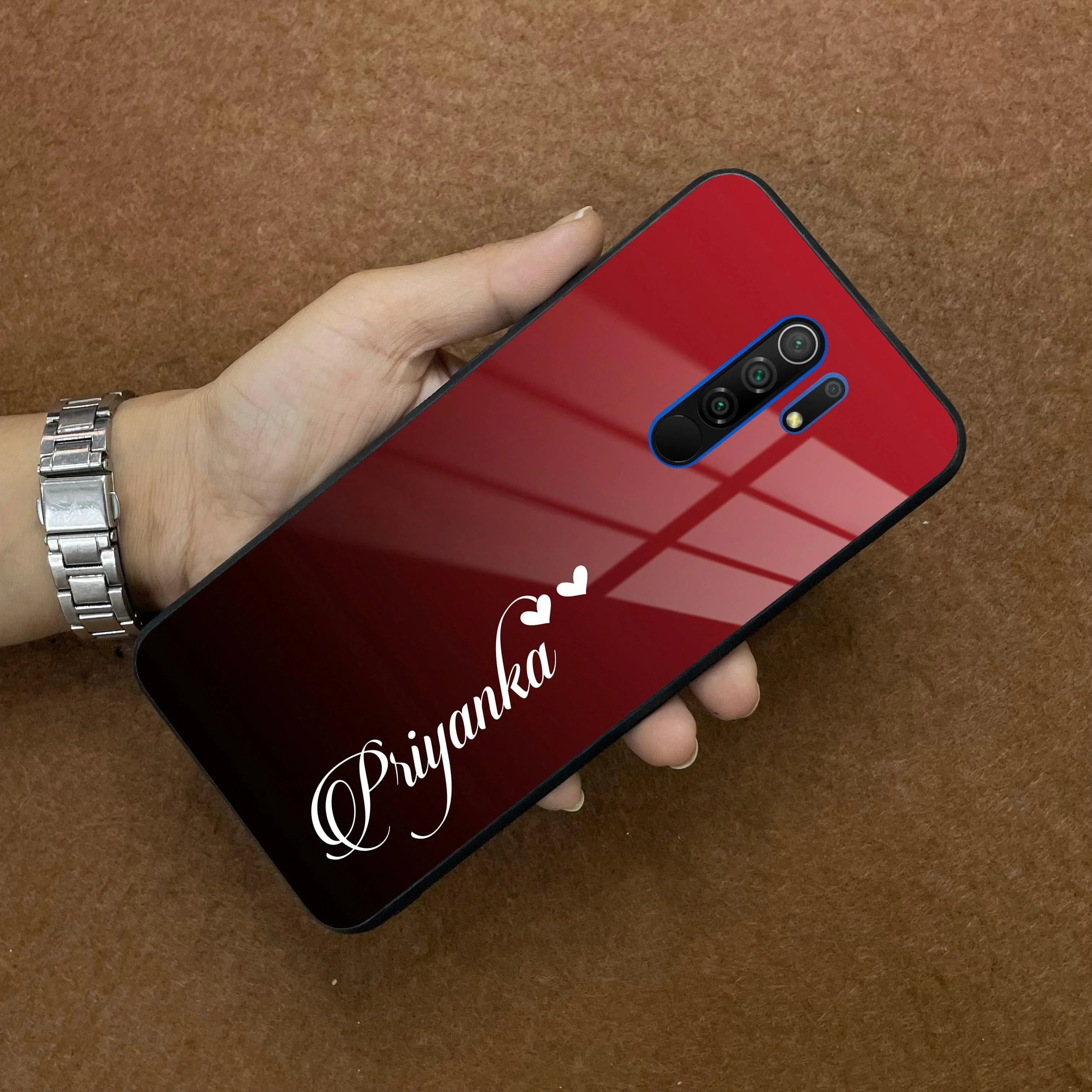 Customize Name Gradient Glass Case Cover Red Wine For Redmi/Xiaomi - ShopOnCliQ