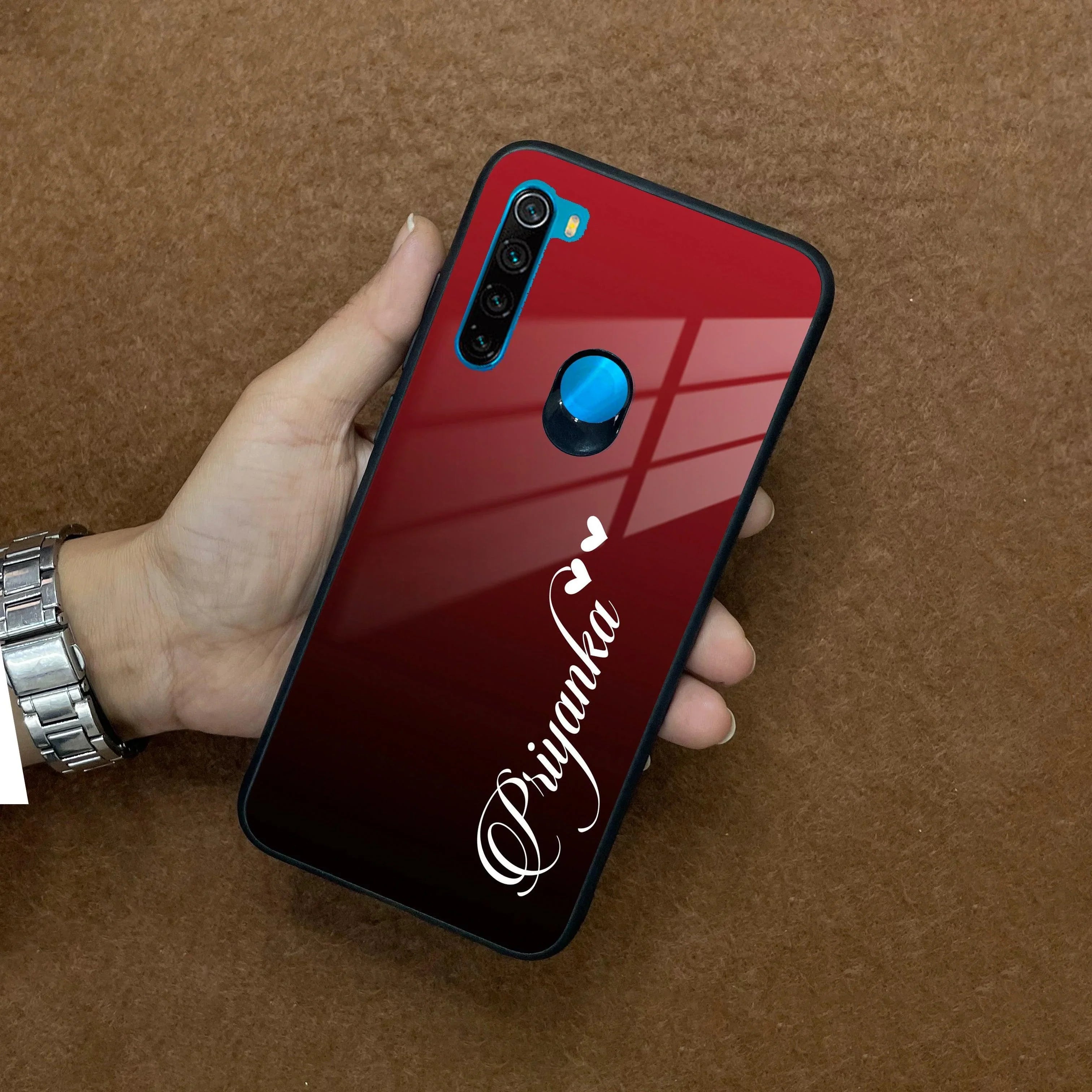 Customize Name Gradient Glass Case Cover Red Wine For Redmi/Xiaomi - ShopOnCliQ