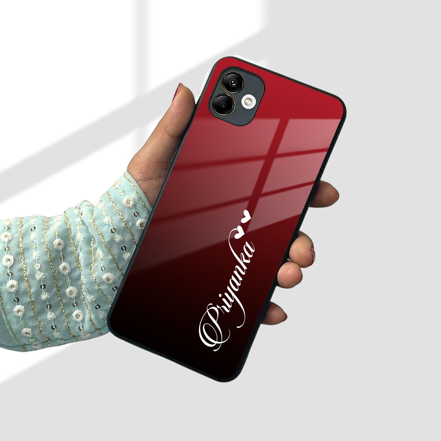 Customize Name Gradient Glass Case Cover Red Wine For Samsung