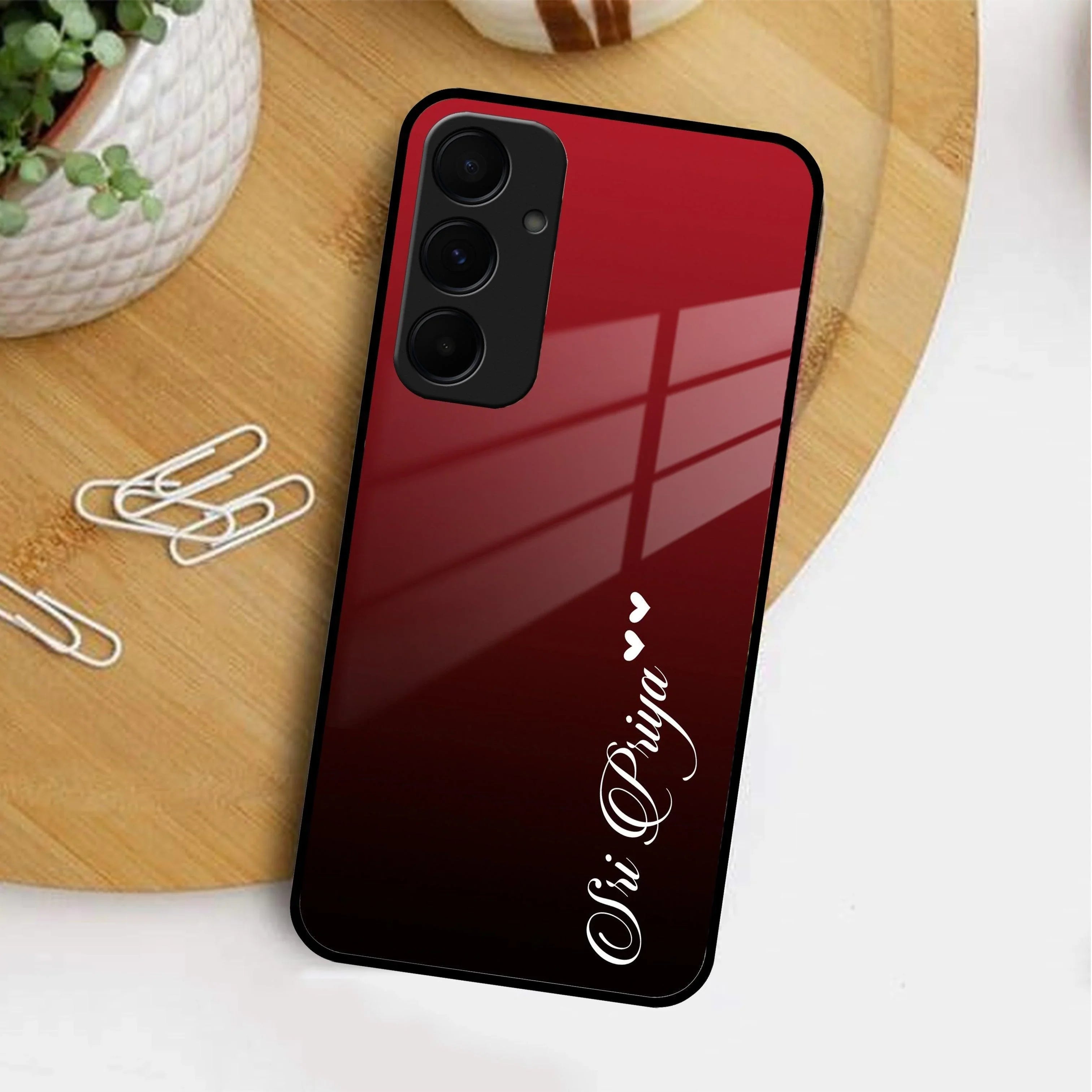 Customize Name Gradient Glass Case Cover Red Wine For Samsung - ShopOnCliQ