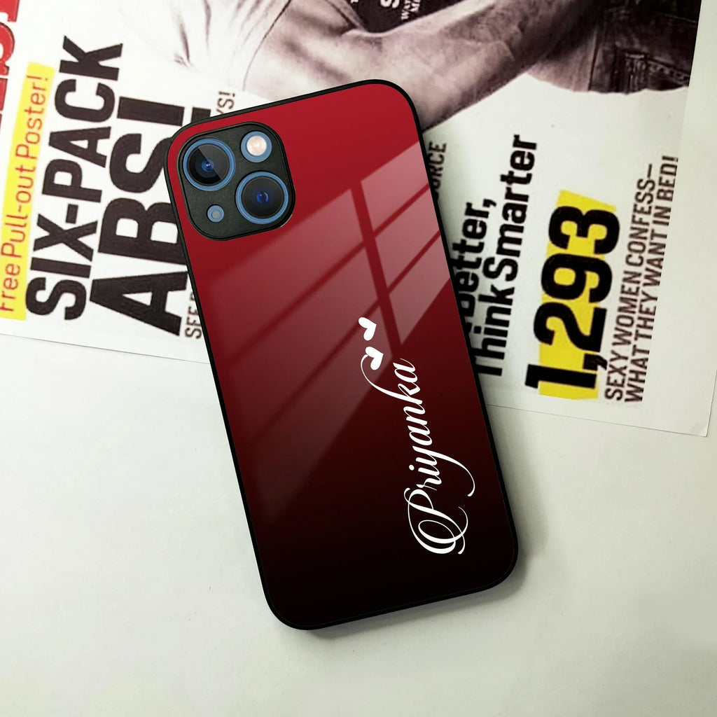 Customize Name Gradient Glass Case Cover Red Wine For iPhone - ShopOnCliQ