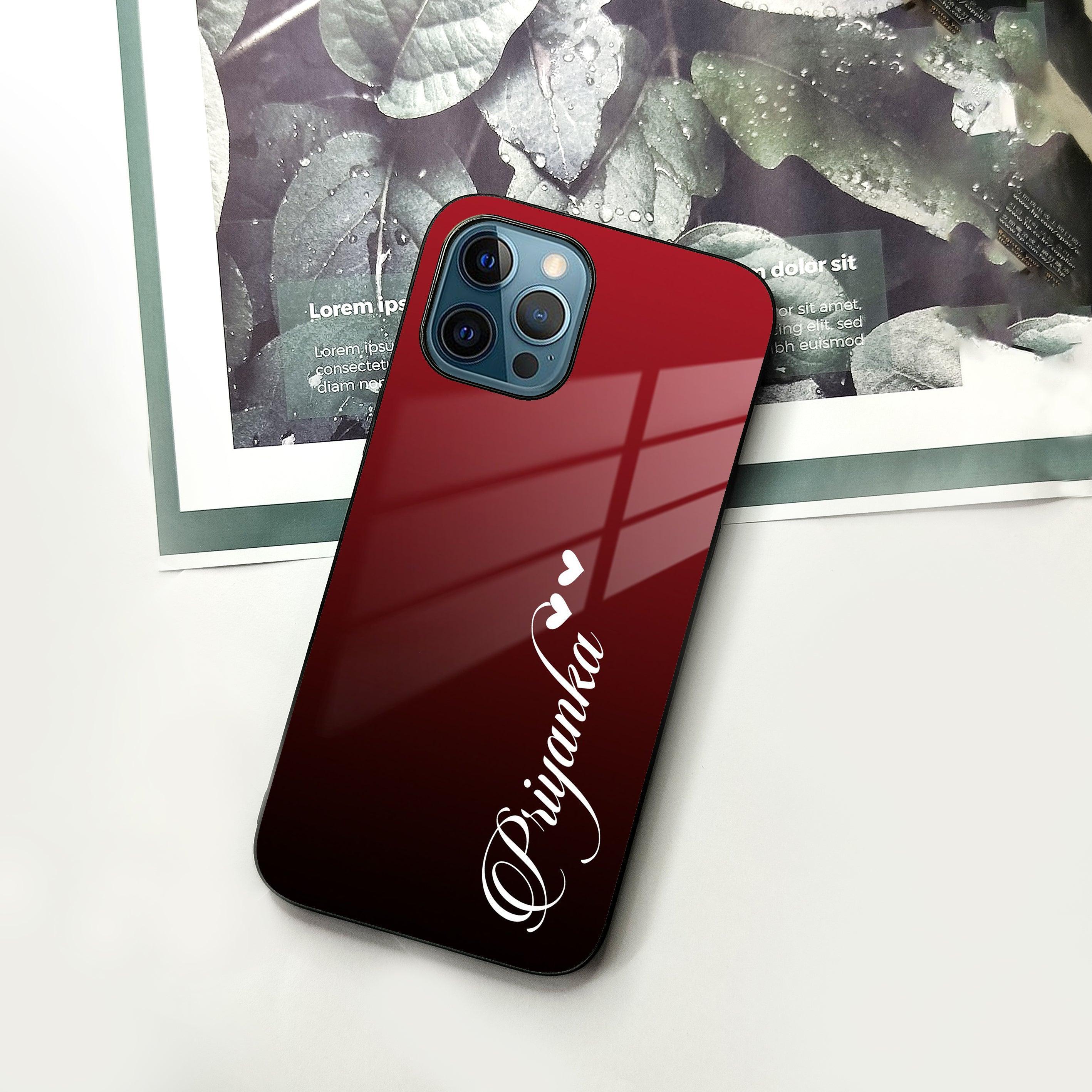 Customize Name Gradient Glass Case Cover Red Wine For iPhone - ShopOnCliQ