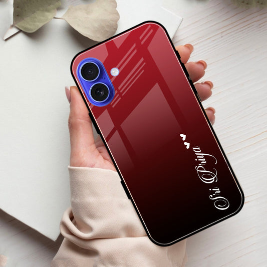 Customize Name Gradient Glass Case Cover Red Wine For iPhone - ShopOnCliQ