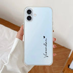 Customize Name Anti Yellow Clear Case For iPhone 15