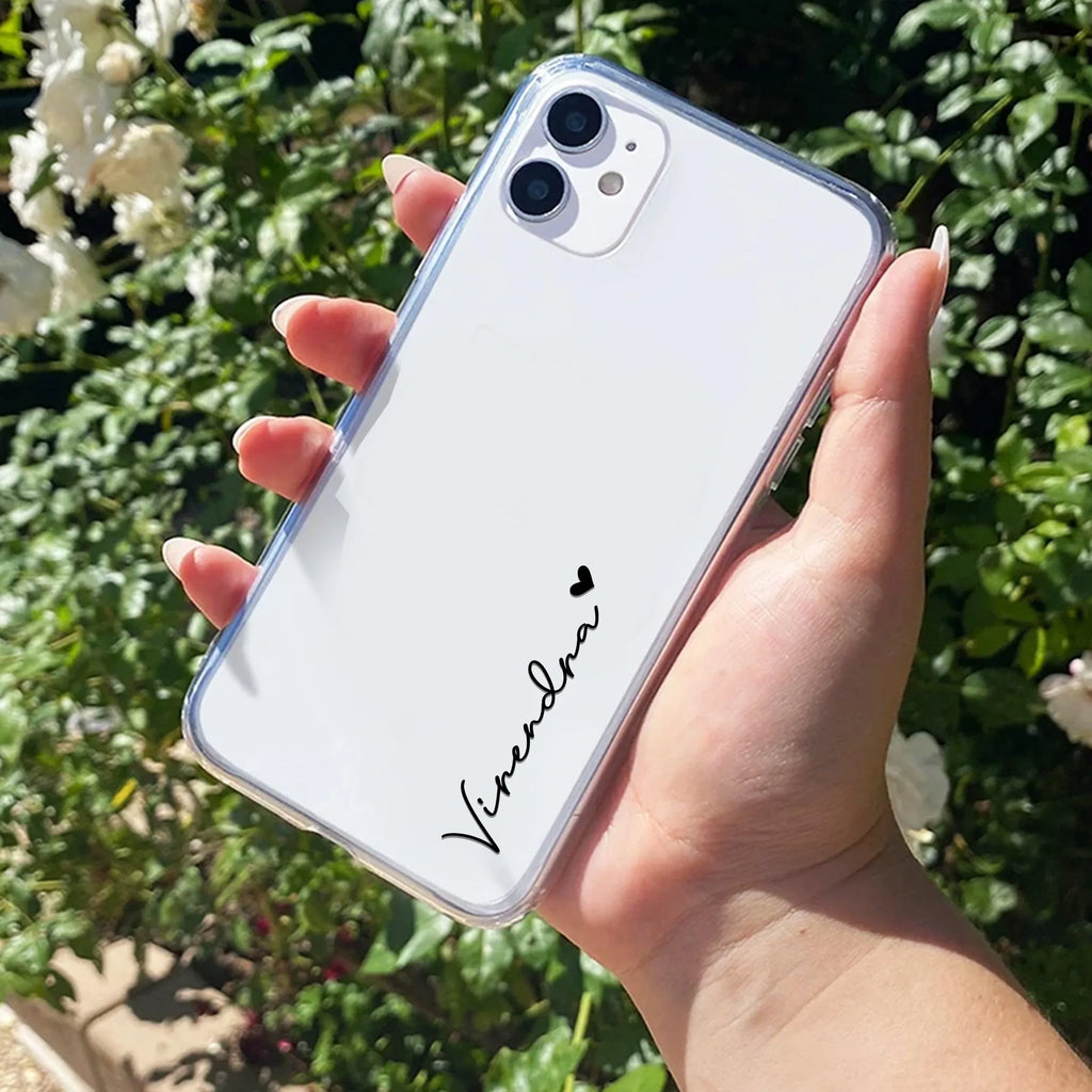 Customize Name Transparent Silicon Case For iPhone 12