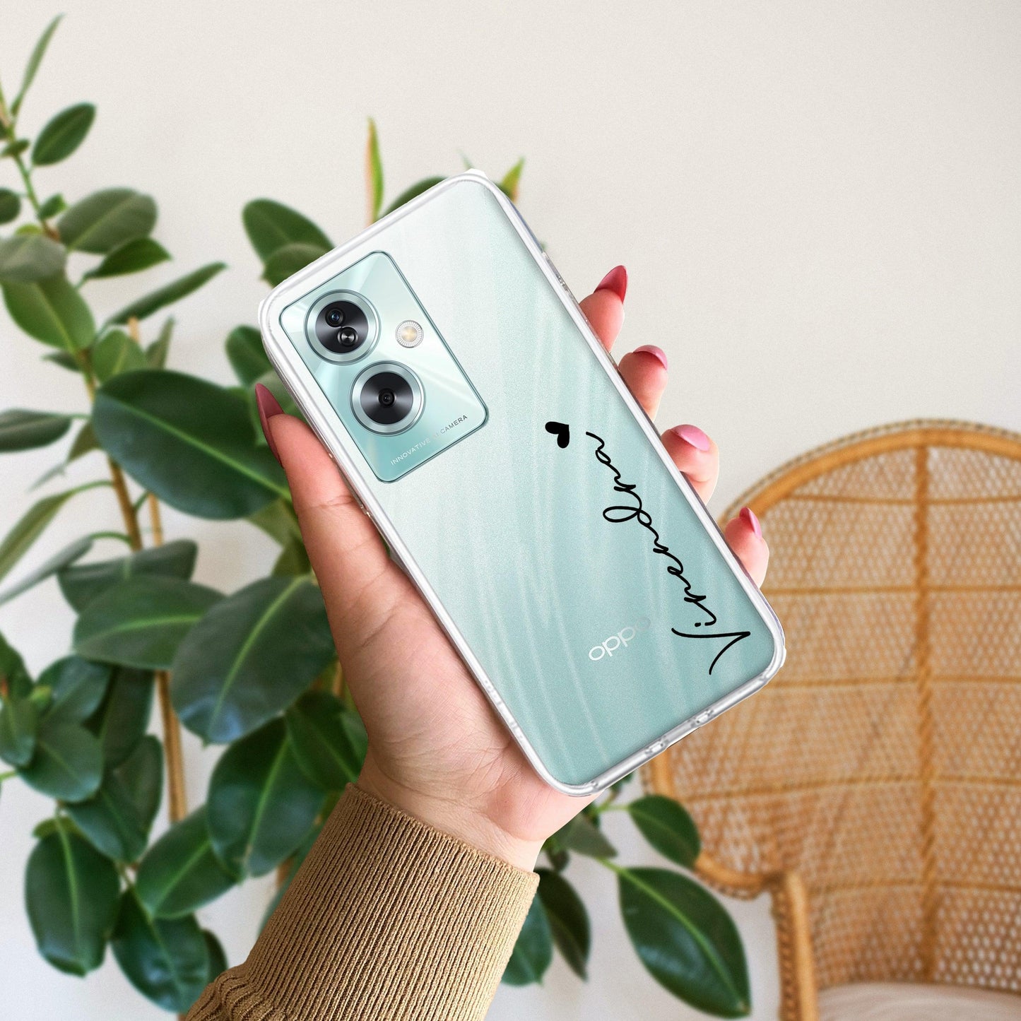 Customize Name Transparent Silicon Case For Oppo