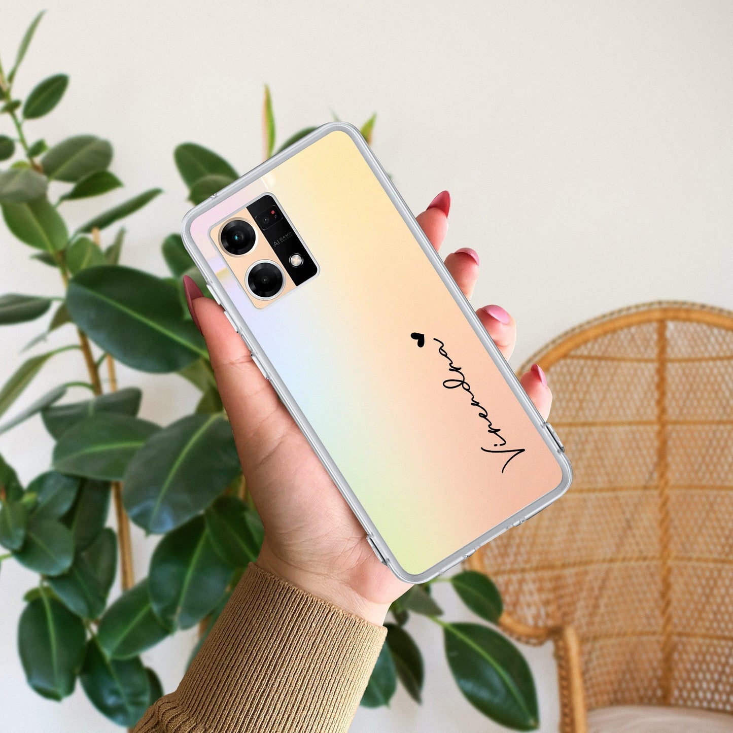 Customize Name Transparent Silicon Case For Oppo