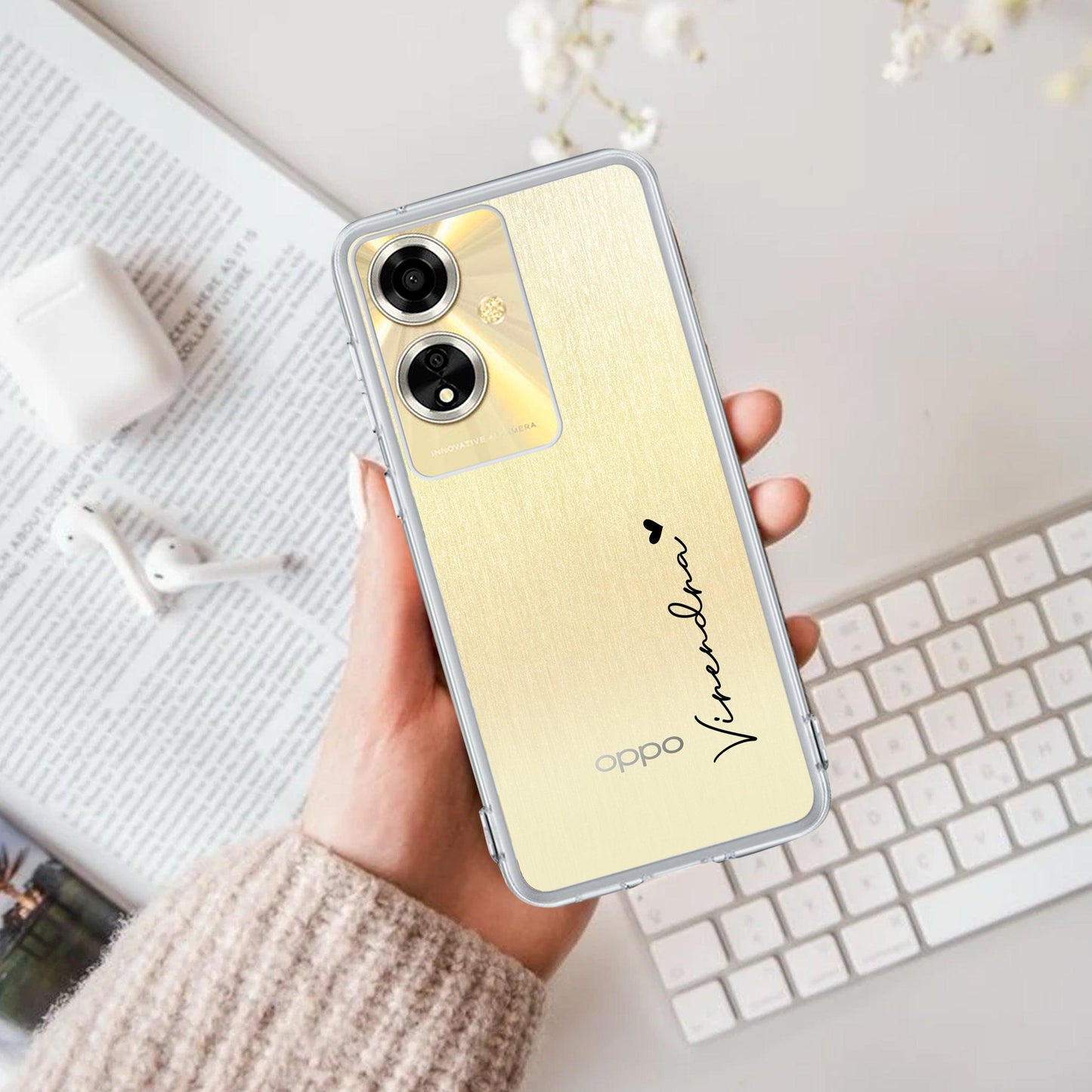 Customize Name Transparent Silicon Case For Oppo