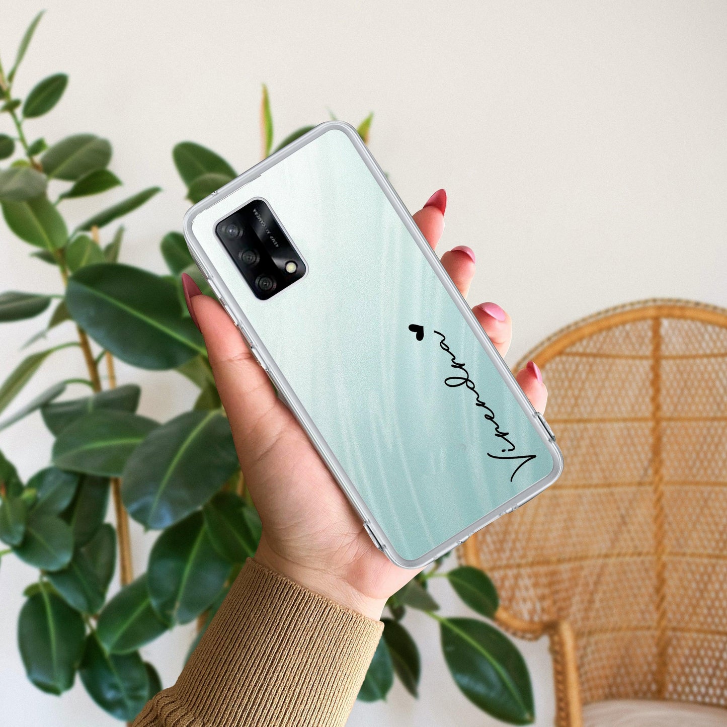 Customize Name Transparent Silicon Case For Oppo