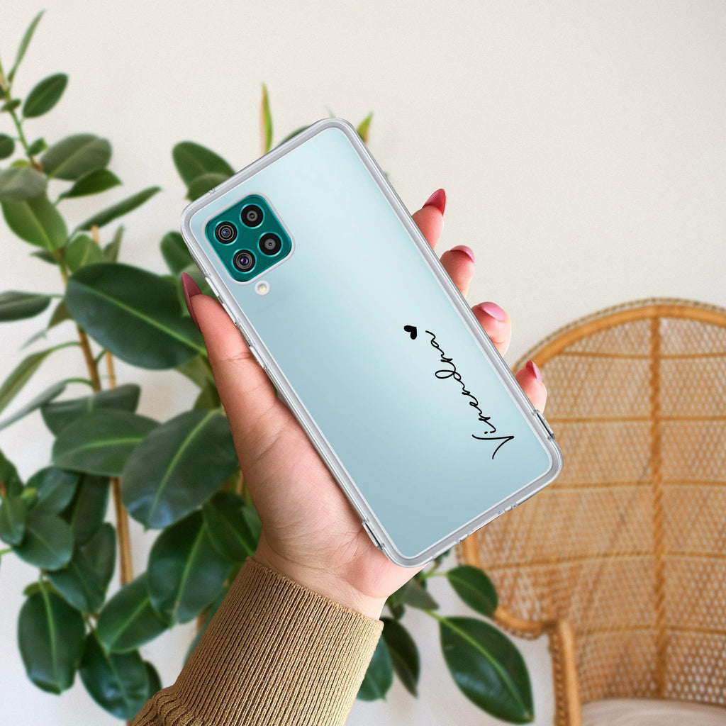 Customize Name Transparent Silicon Case For Samsung Galaxy M32 (4G) / A22 (4G) / F22