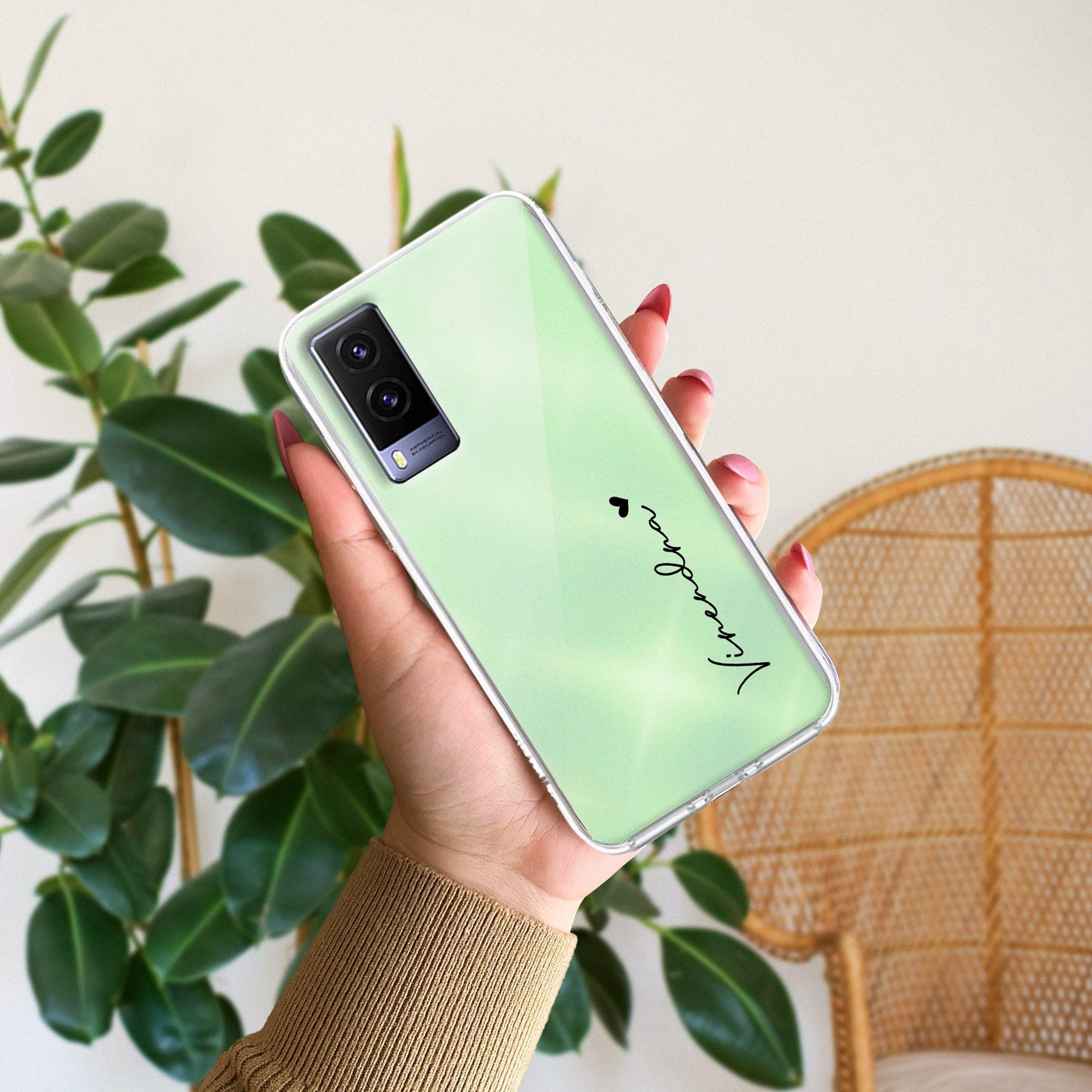 Customize Name Transparent Silicon Case For Vivo