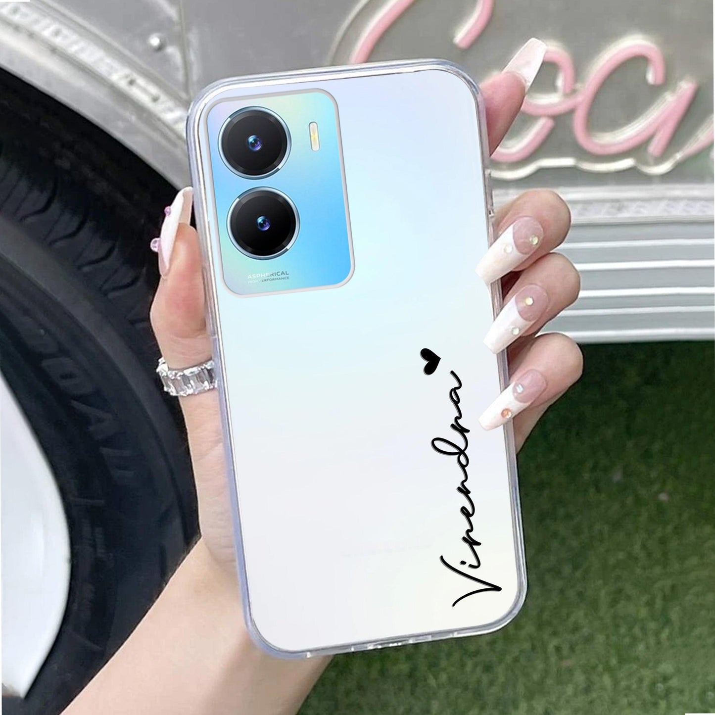 Customize Name Transparent Silicon Case For Vivo