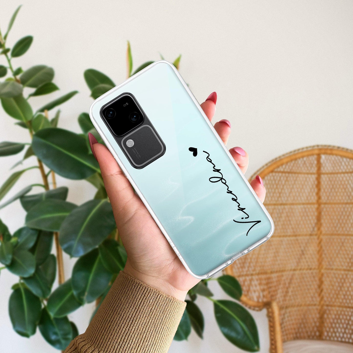 Customize Name Transparent Silicon Case For Vivo