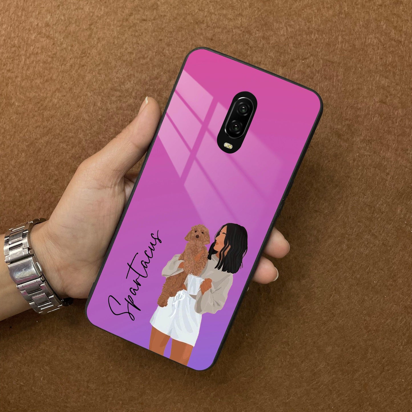 Customize Pet Name Glass Case For OnePlus