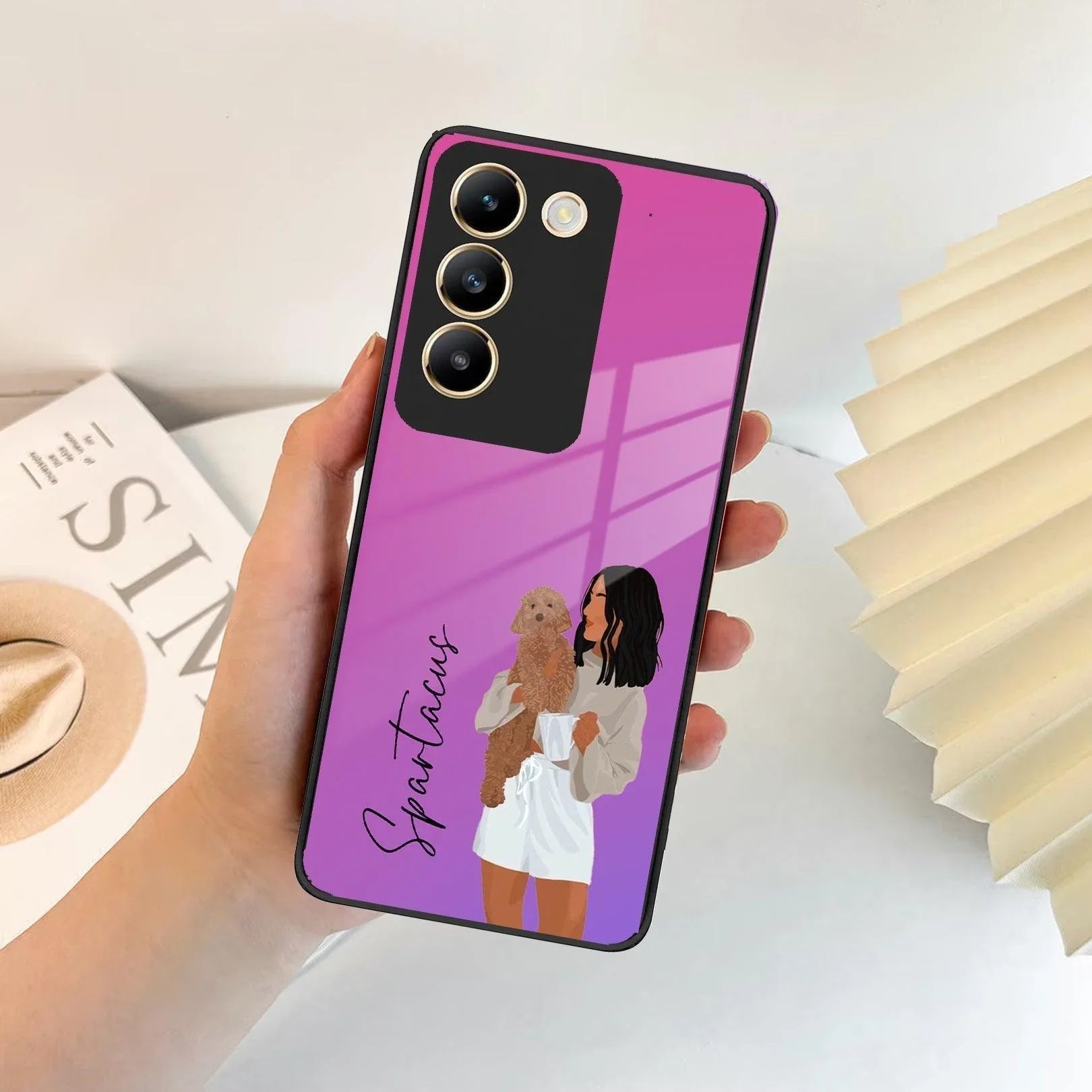 Customize Pet Name Glass Case For iQOO - ShopOnCliQ