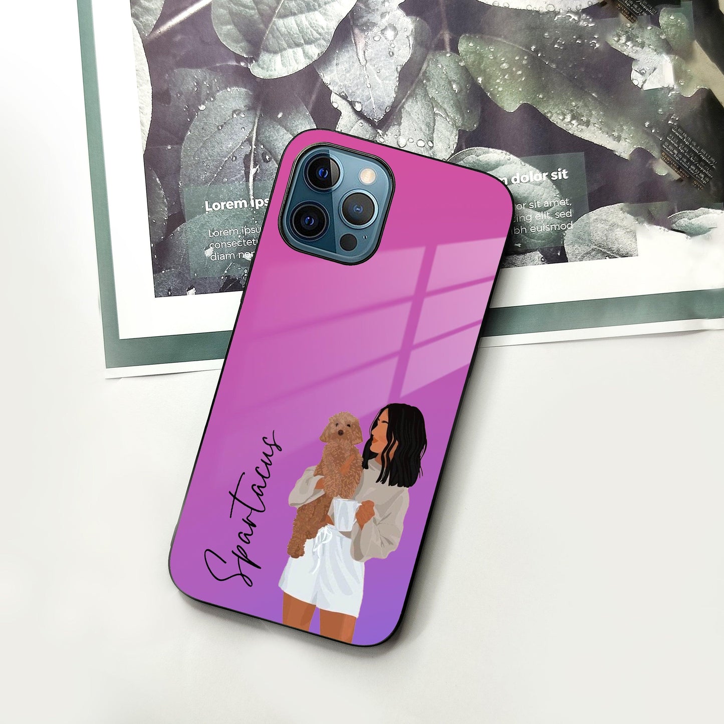 Customize Pet Name Glass Case For iPhone