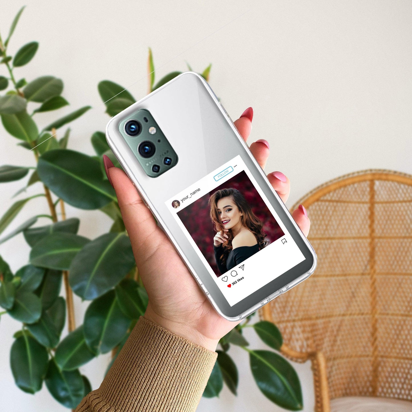 Customize Photo With Name Transparent Silicon Case For OnePlus