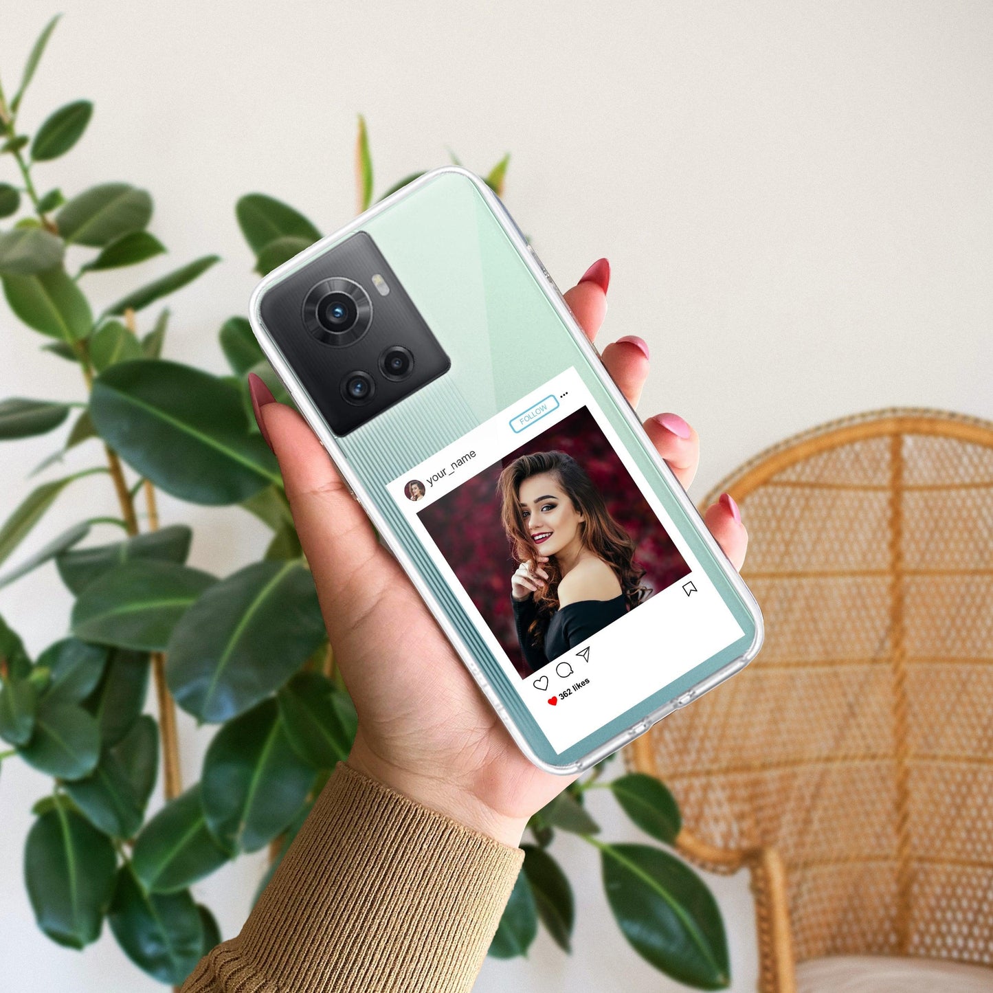 Customize Photo With Name Transparent Silicon Case For OnePlus