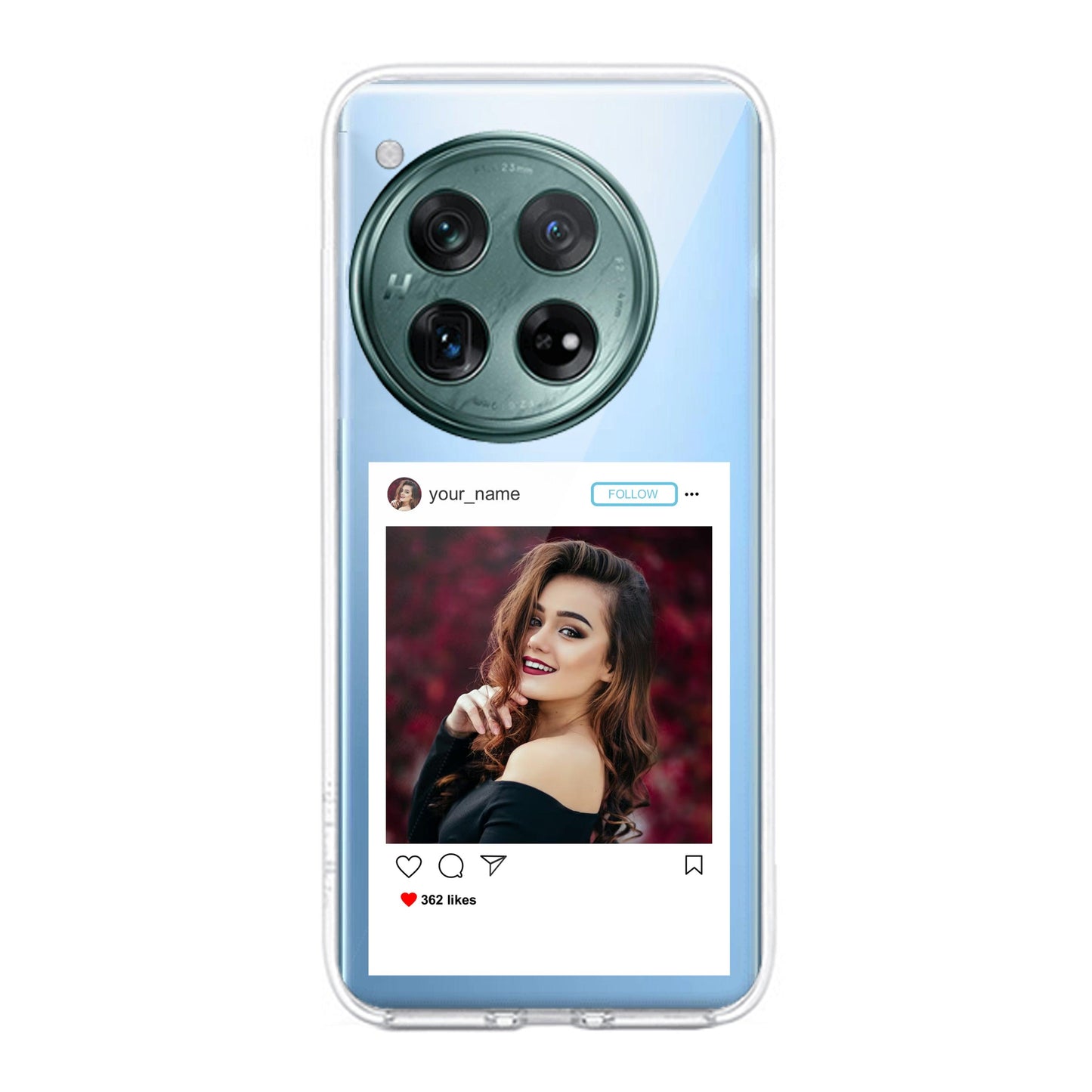 Customize Photo With Name Transparent Silicon Case For OnePlus