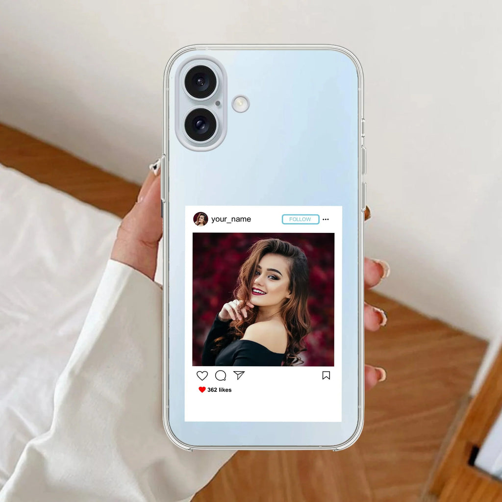 Customize Photo With Name  Anti Yellow Clear Case For iPhone 15