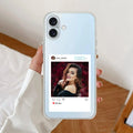 Customize Photo With Name  Transparent Silicon Case For iPhone 16 Plus
