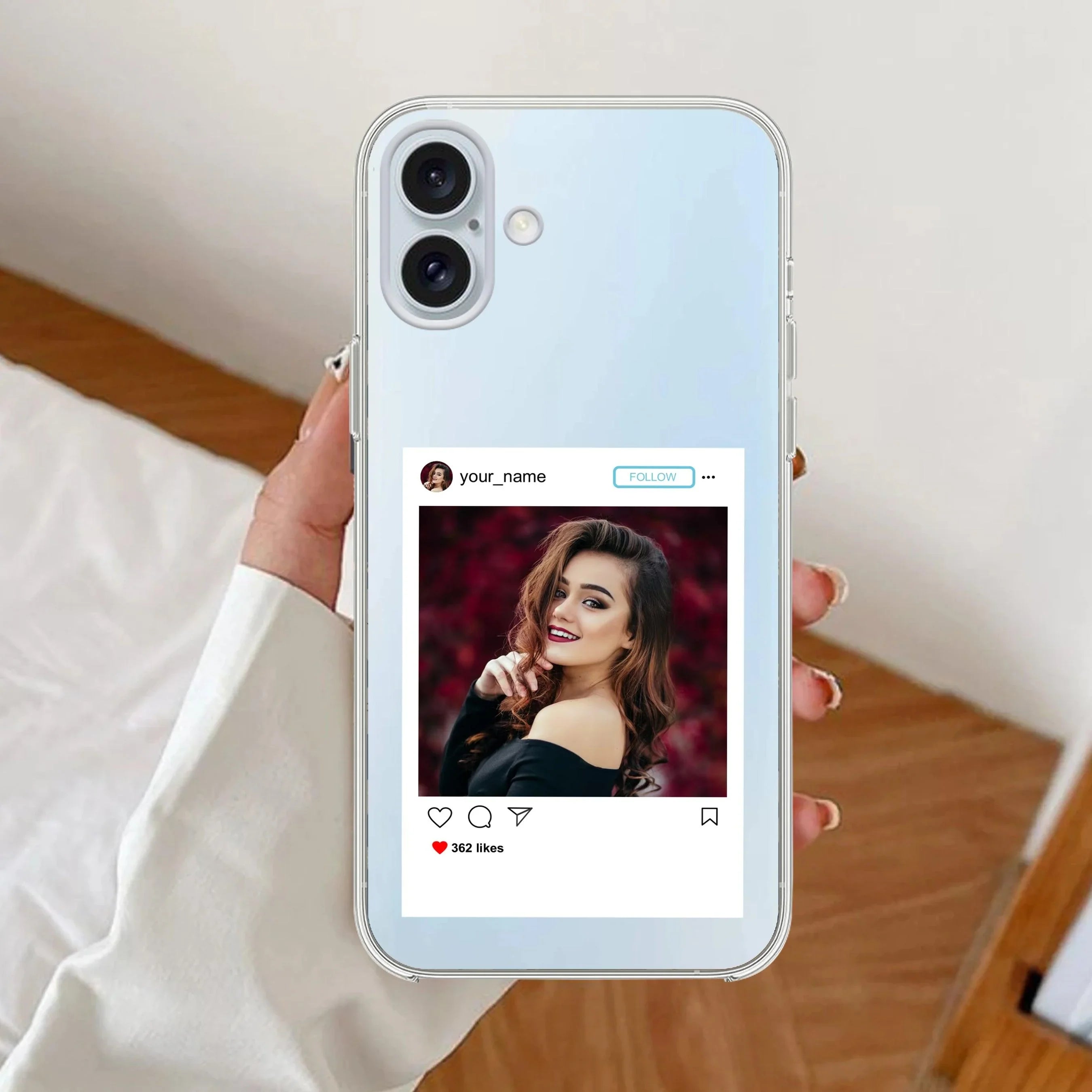 Customize Photo With Name  Transparent Silicon Case For IPhone