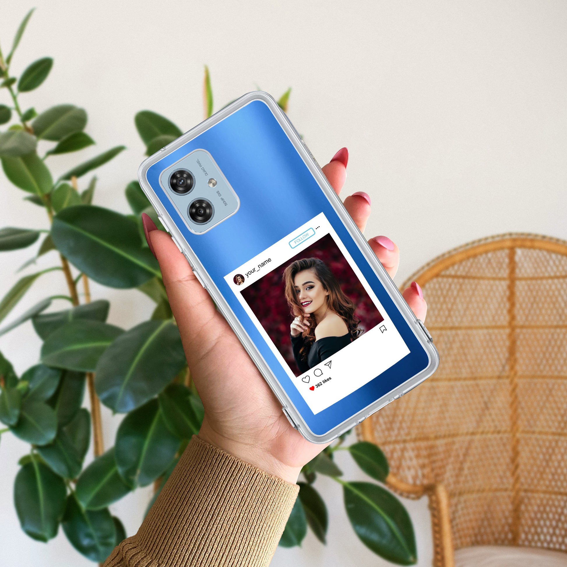 Customize Photo With Name Transparent Silicon Case For Motorola ShopOnCliQ