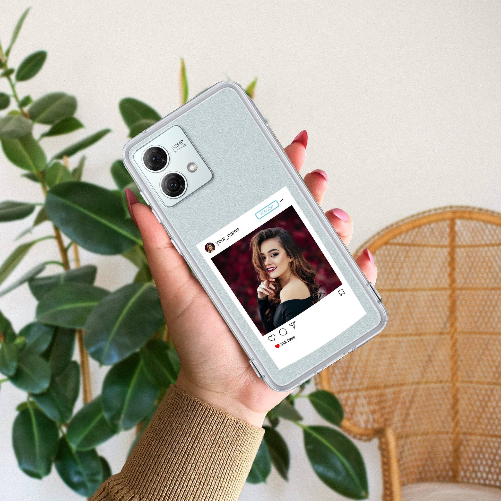 Customize Photo With Name Transparent Silicon Case For Motorola ShopOnCliQ